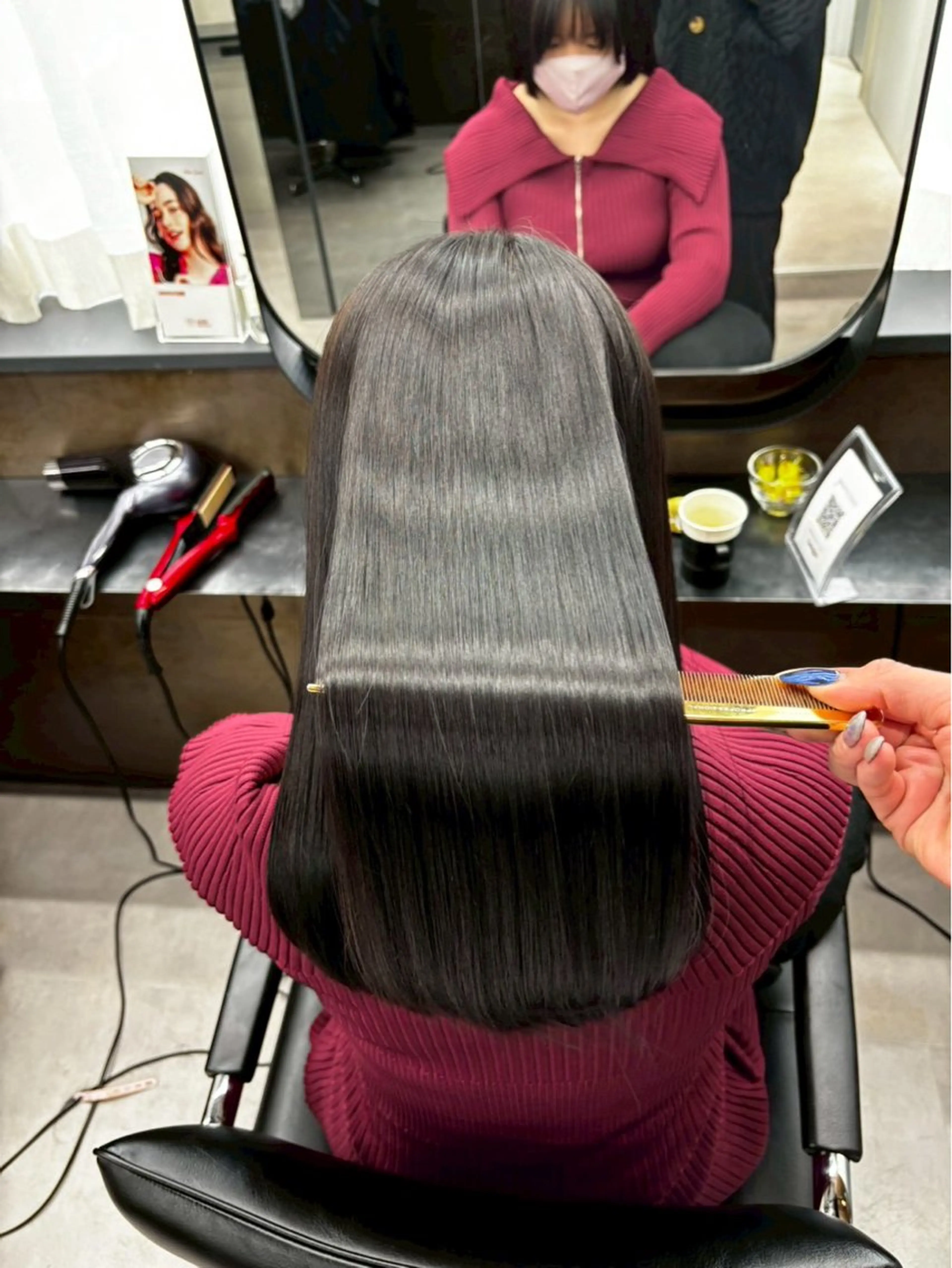 ロング カラー ブリーチ 髪質改善 縮毛矯正 トリートメント 酸性ストレート 渡邉 大介のヘアスタイル