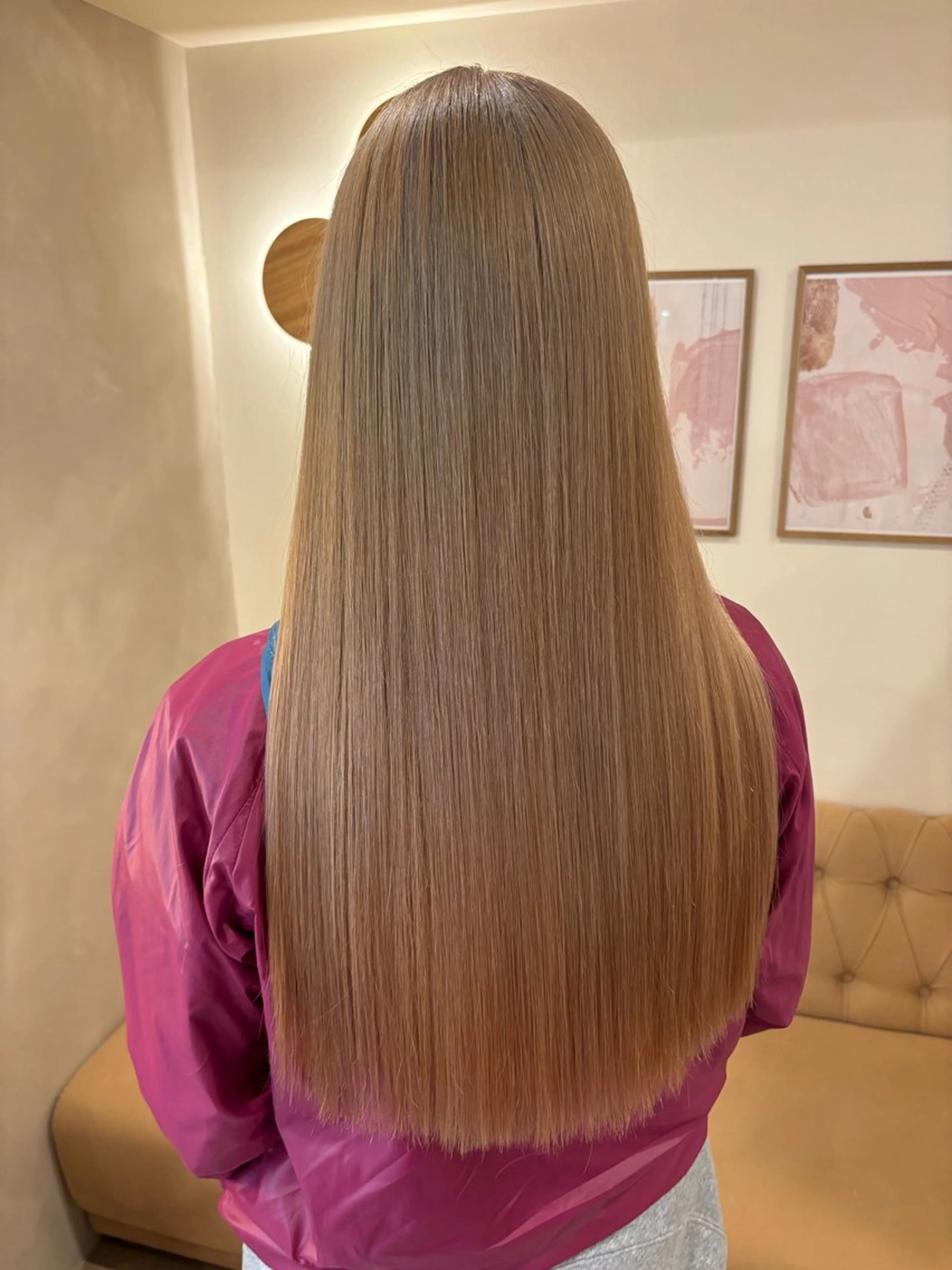 ロング カラー ヘアカラー トリートメント ミルクティ/ピンク/ レイヤー/yuriaのヘアスタイル