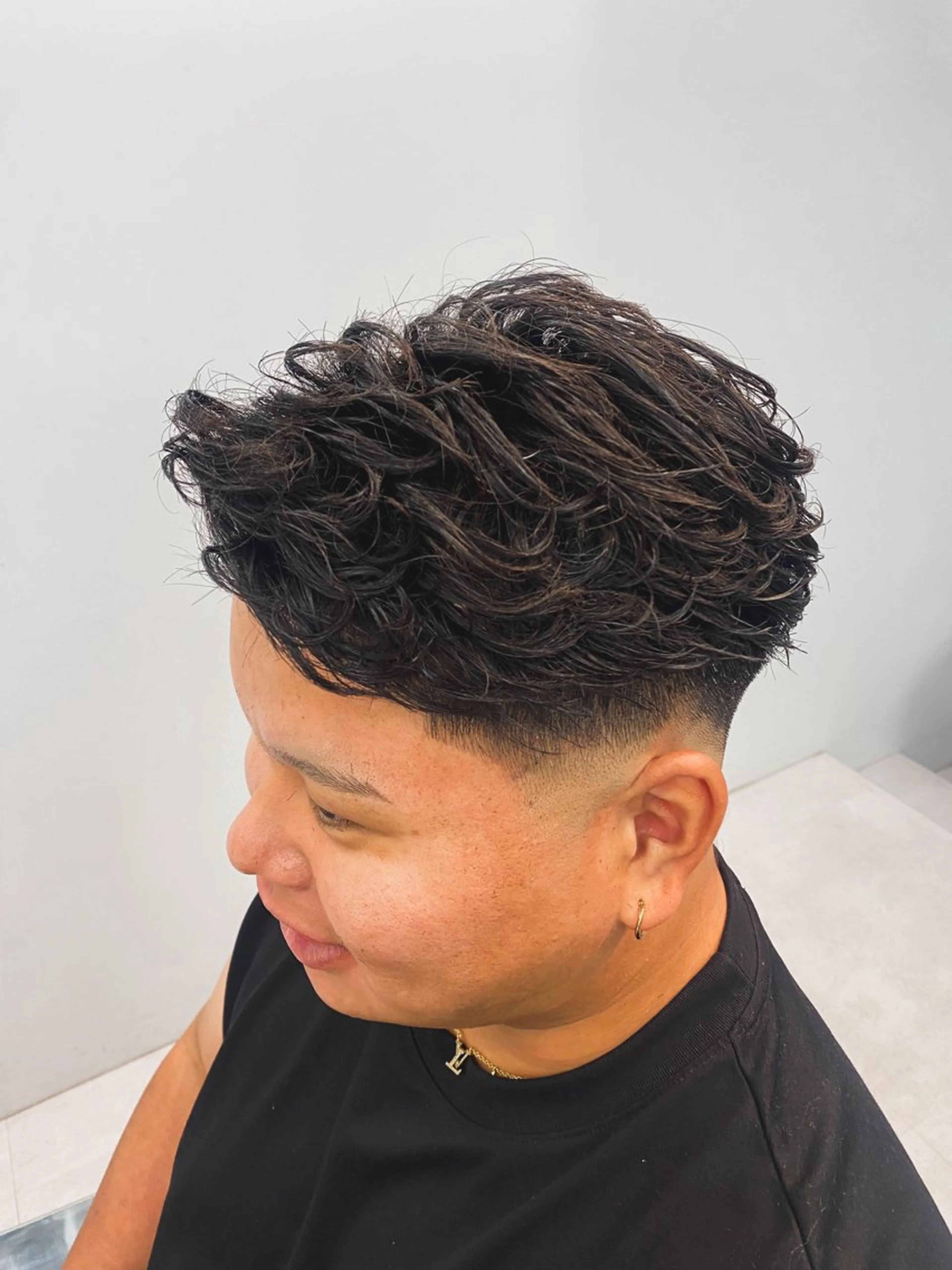 ショート パーマ ヘアアレンジ メンズ フェードモデル限定 🔥高円寺Maiのヘアスタイル