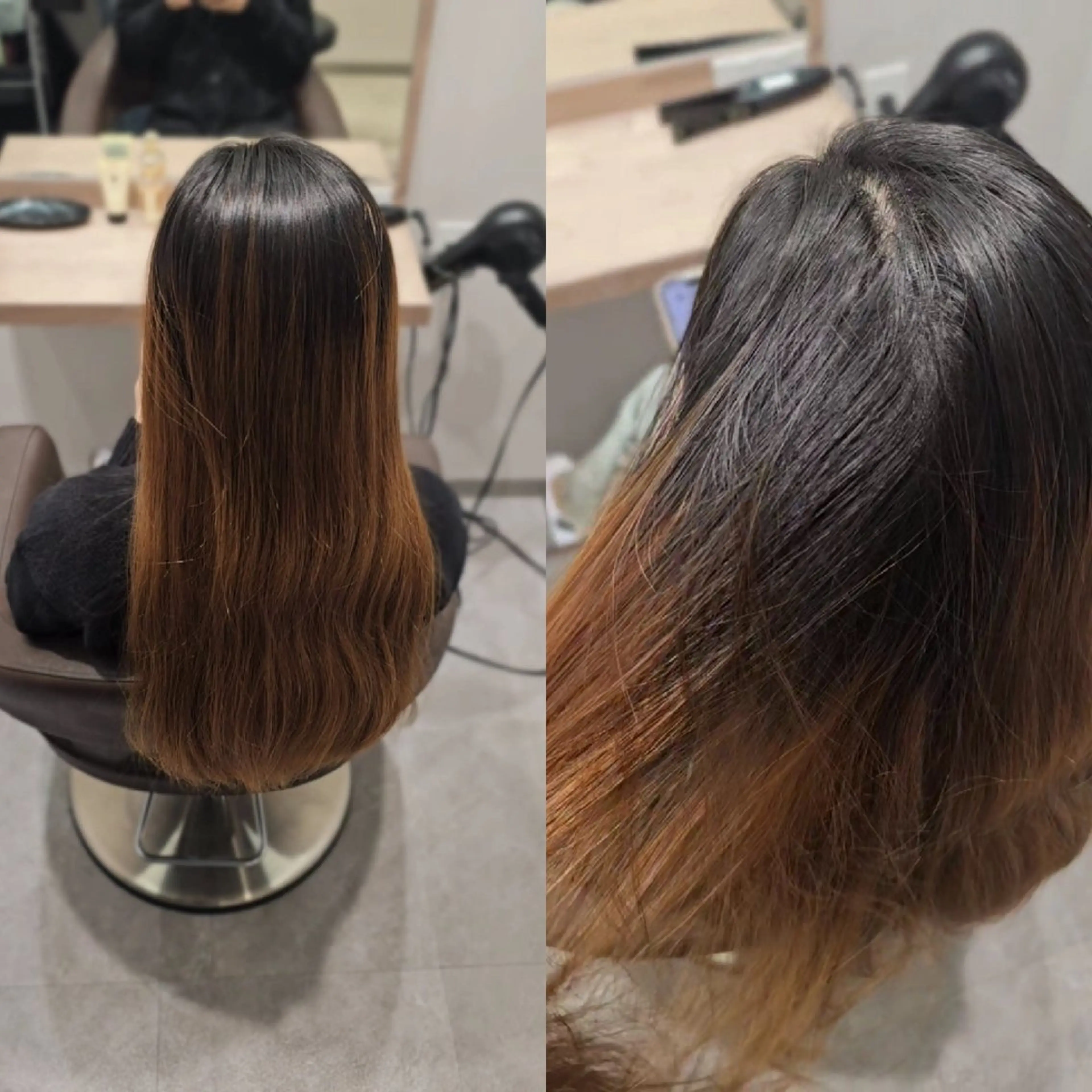 セミロング カラー ブリーチ 透明感カラー カット ヘアカラー トリートメント 縮毛矯正をしている人 のためのカラーのヘアスタイル