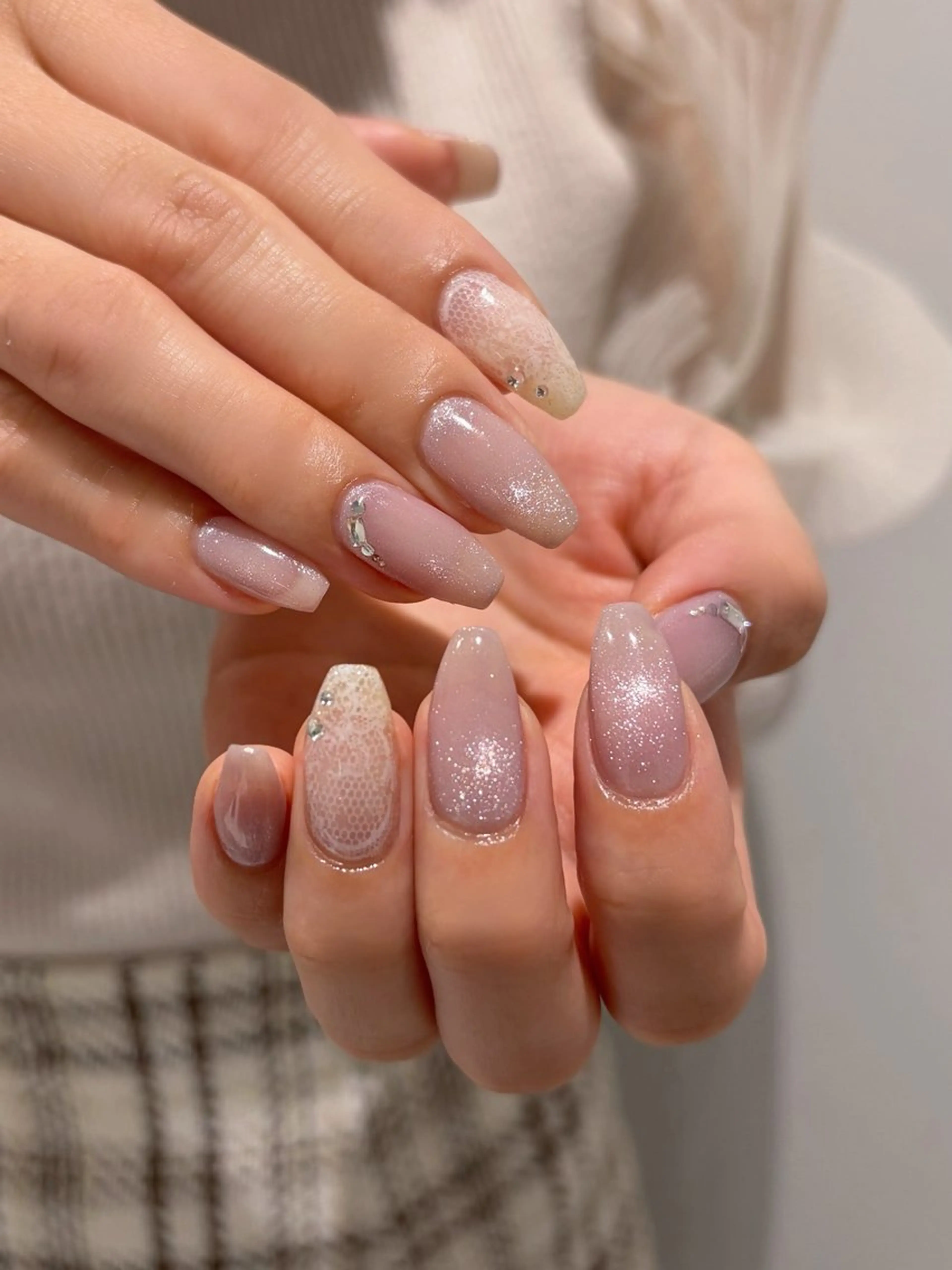 ネイル レース マグネットネイル ハンドネイル M yuuiのネイルデザイン