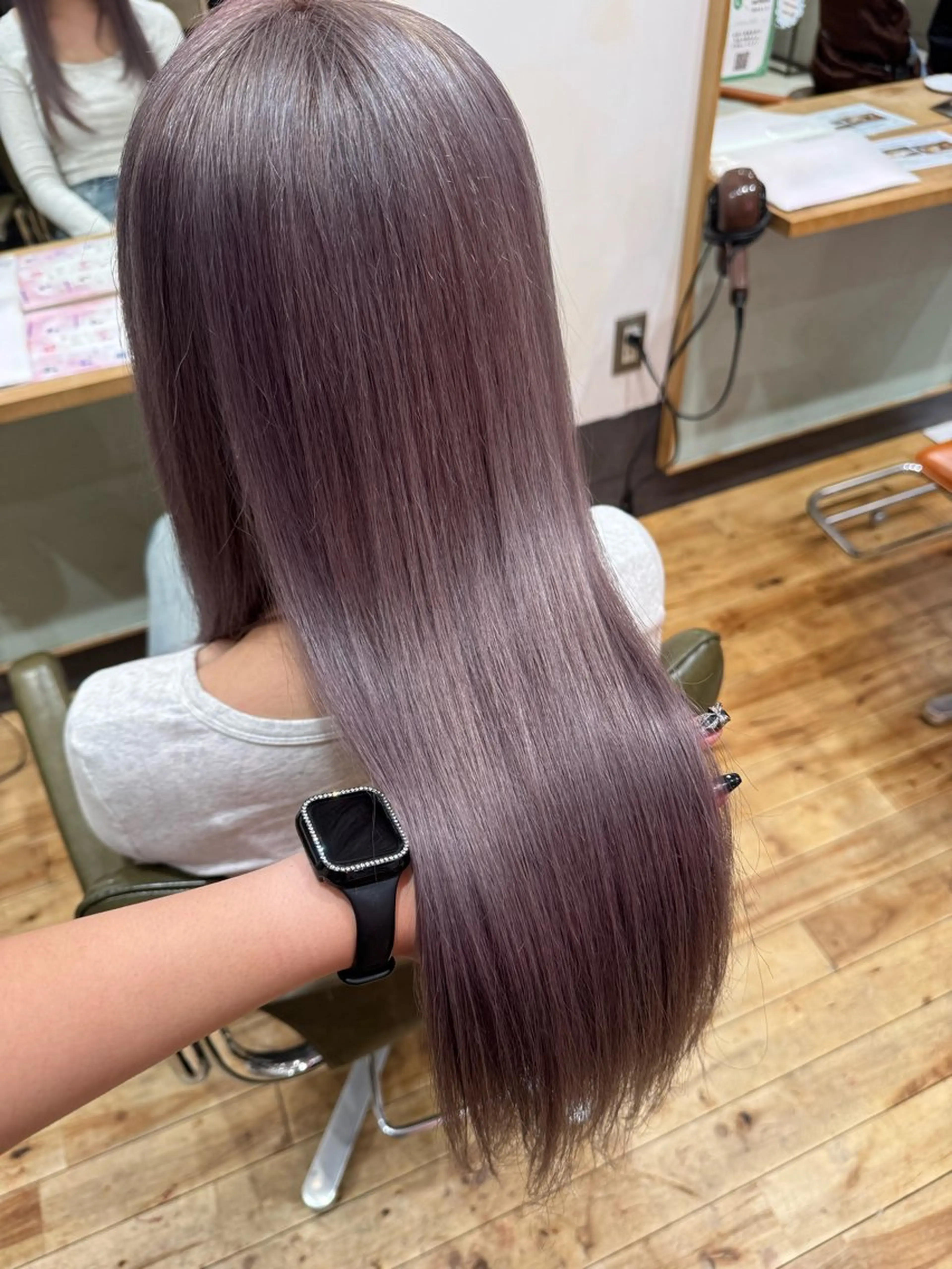 ロング カラー グレージュ ラベンダーカラー ラベンダーグレージュ ラベンダーグレー カット ヘアカラー ｱｵﾇﾏﾐﾕ☁️ /ボブ/ハイトーン/のヘアスタイル