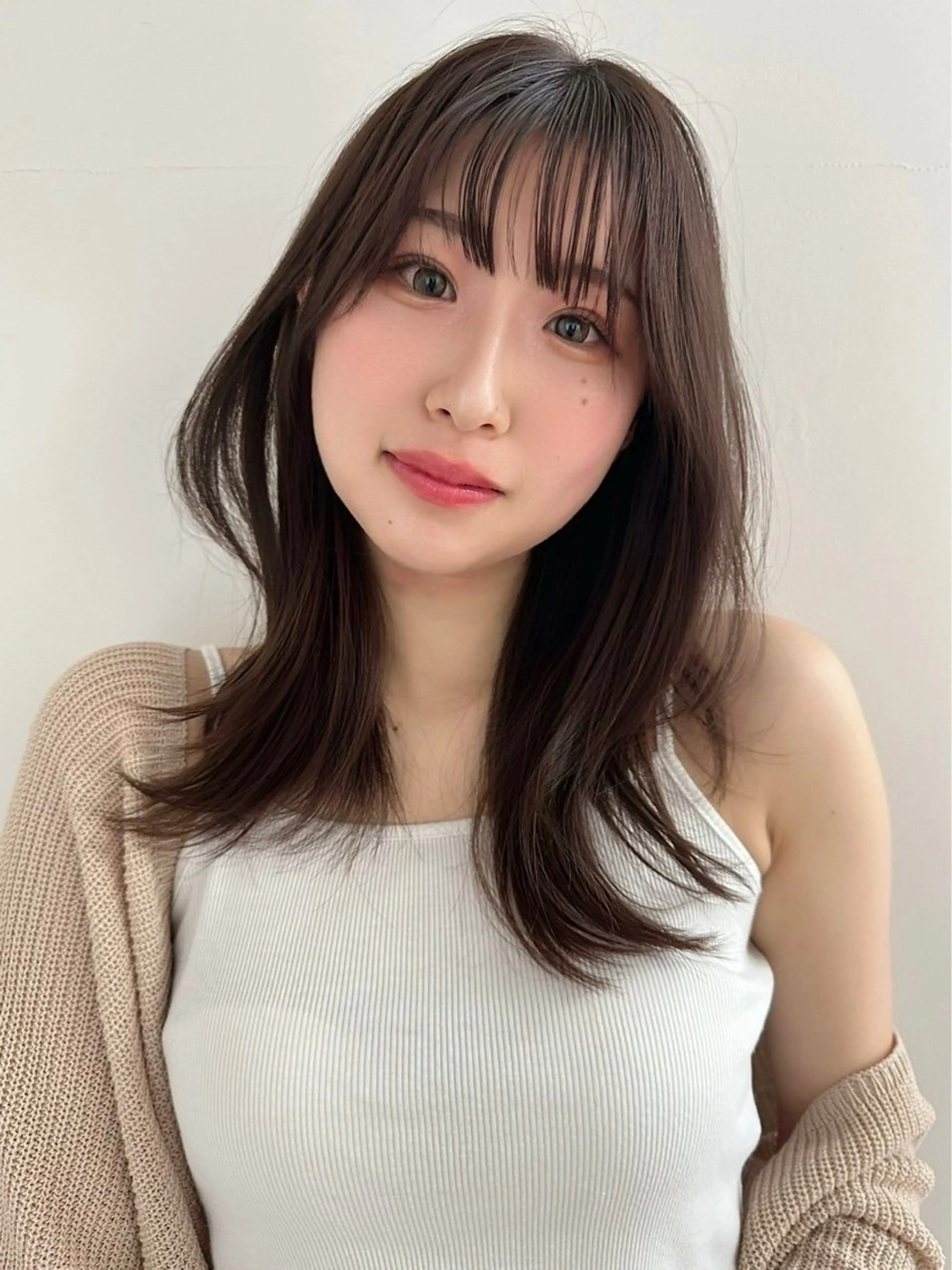 セミロング カラー むっちー/河原町/ 縮毛矯正/韓国ヘアーのヘアスタイル