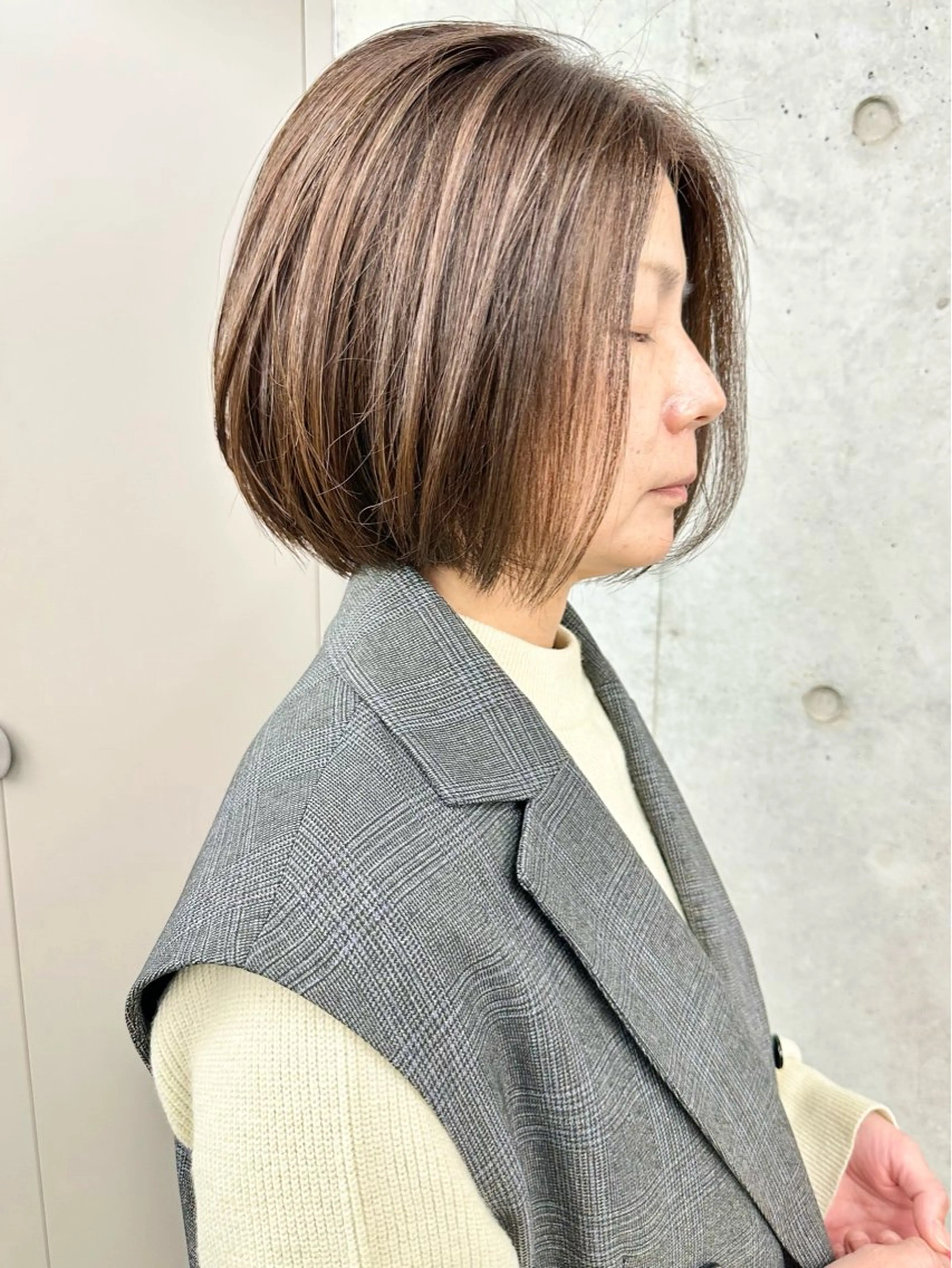 ミディアム カラー カット ヘッドスパ ボブ/ゆるふわ ボブパーマ/とういのヘアスタイル