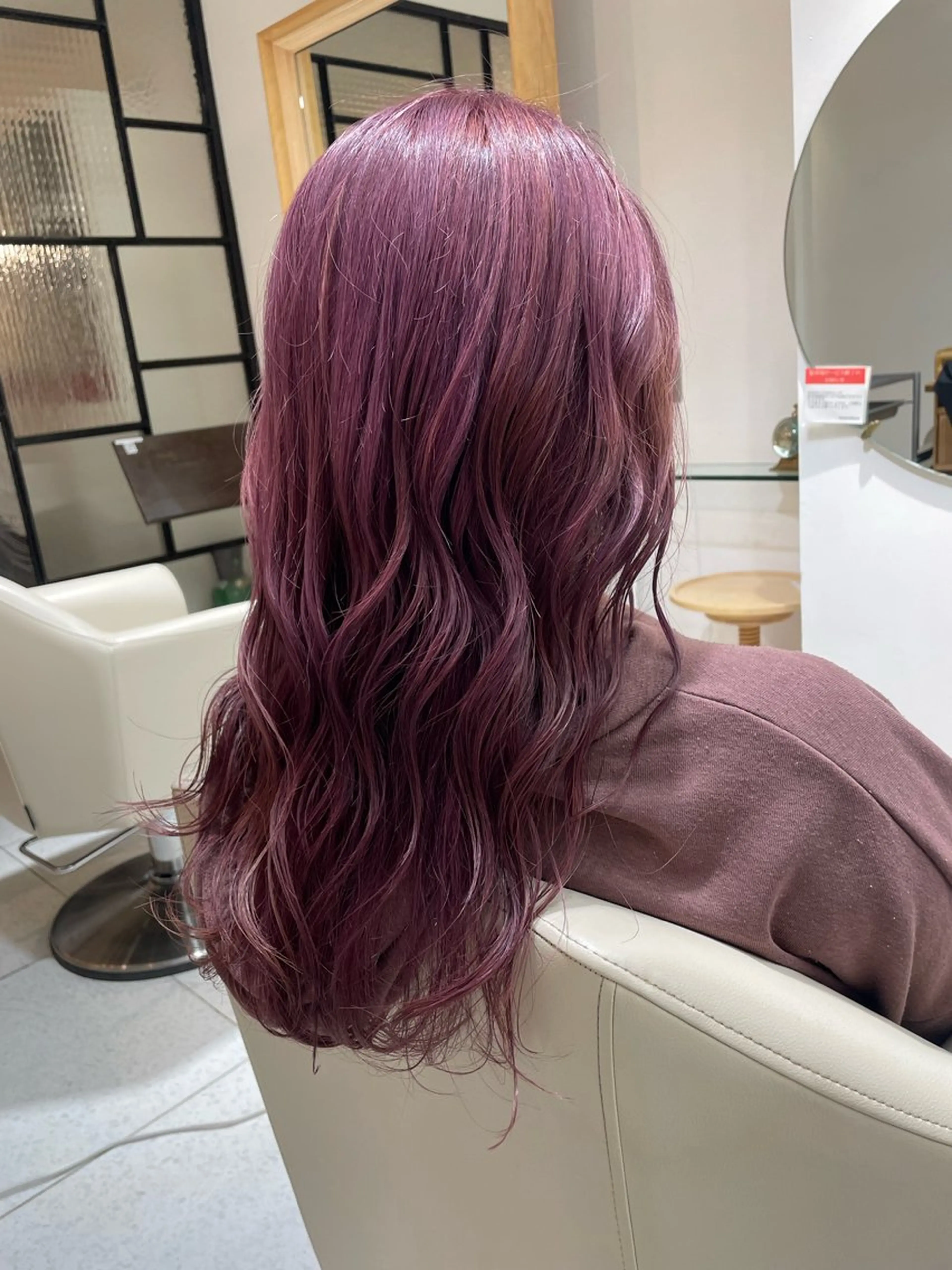 ロング カラー ブリーチ ラベンダーカラー ラベンダーピンク ピンクカラー 福田千尋/インナー カラー/縮毛矯正のヘアスタイル