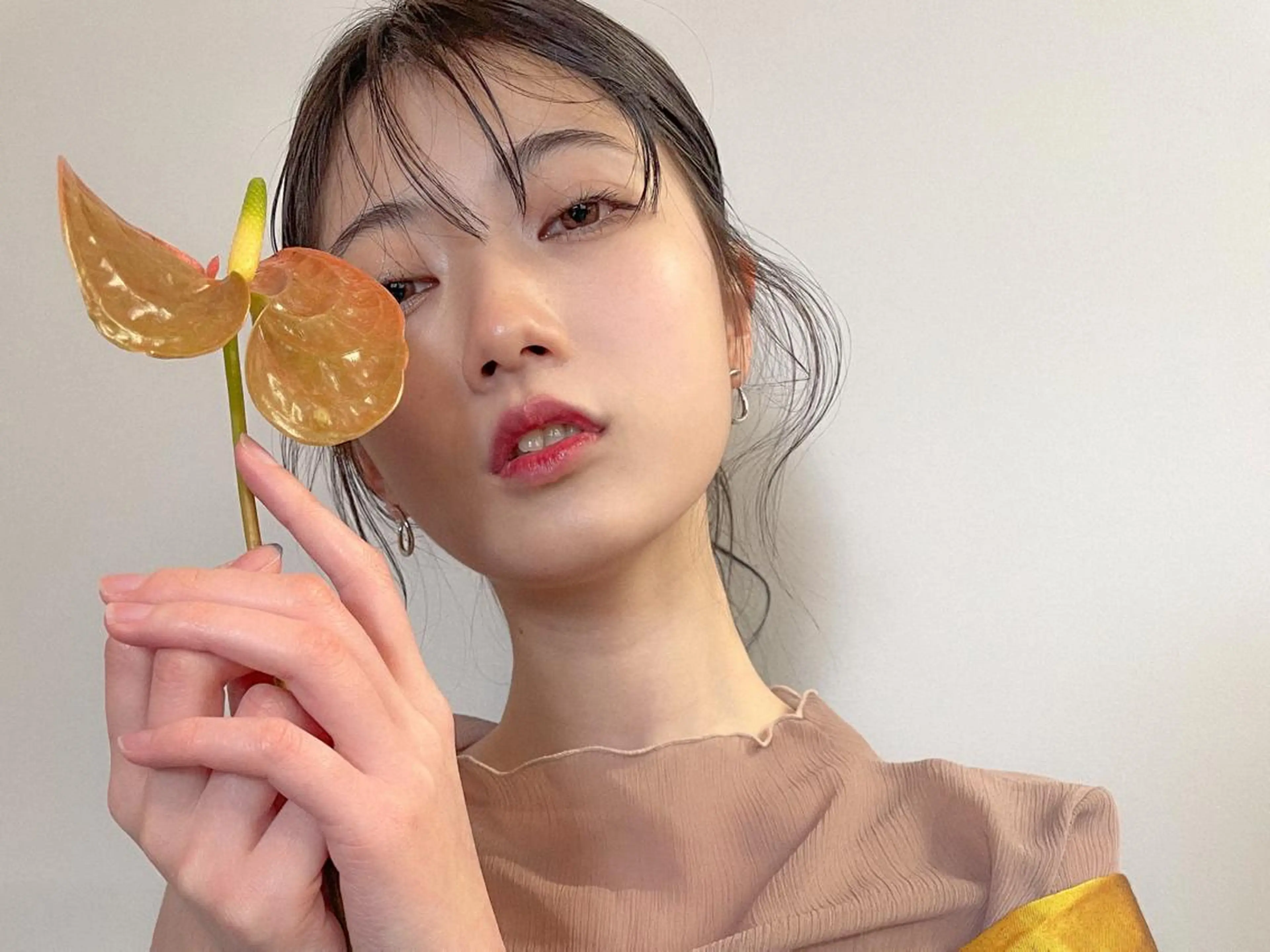 セミロング カット ヘアカラー nessヤマサキ リュウタのヘアスタイル