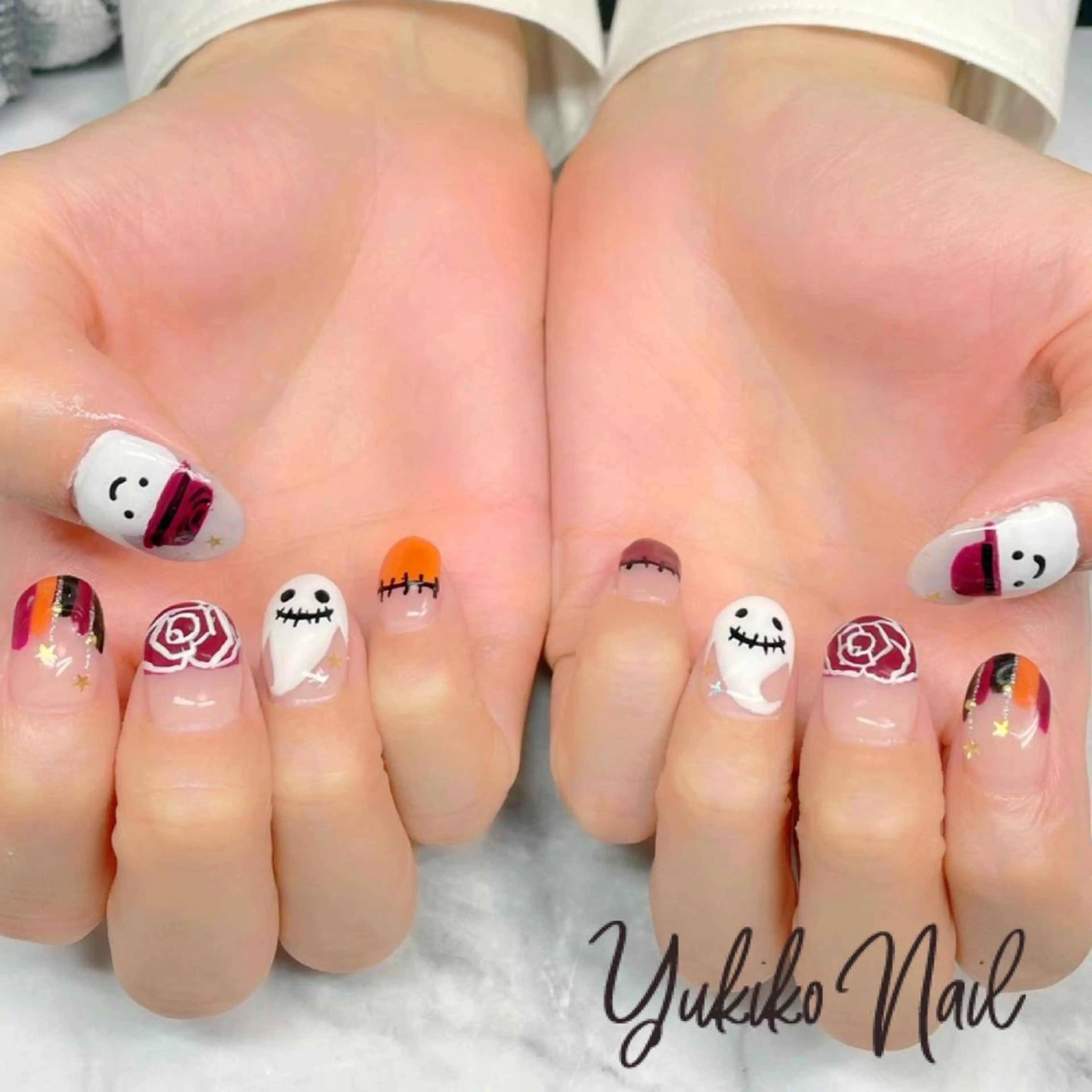 ネイル ハロウィン 持ち込み ハンドネイル ユキコ ネイルのネイルデザイン