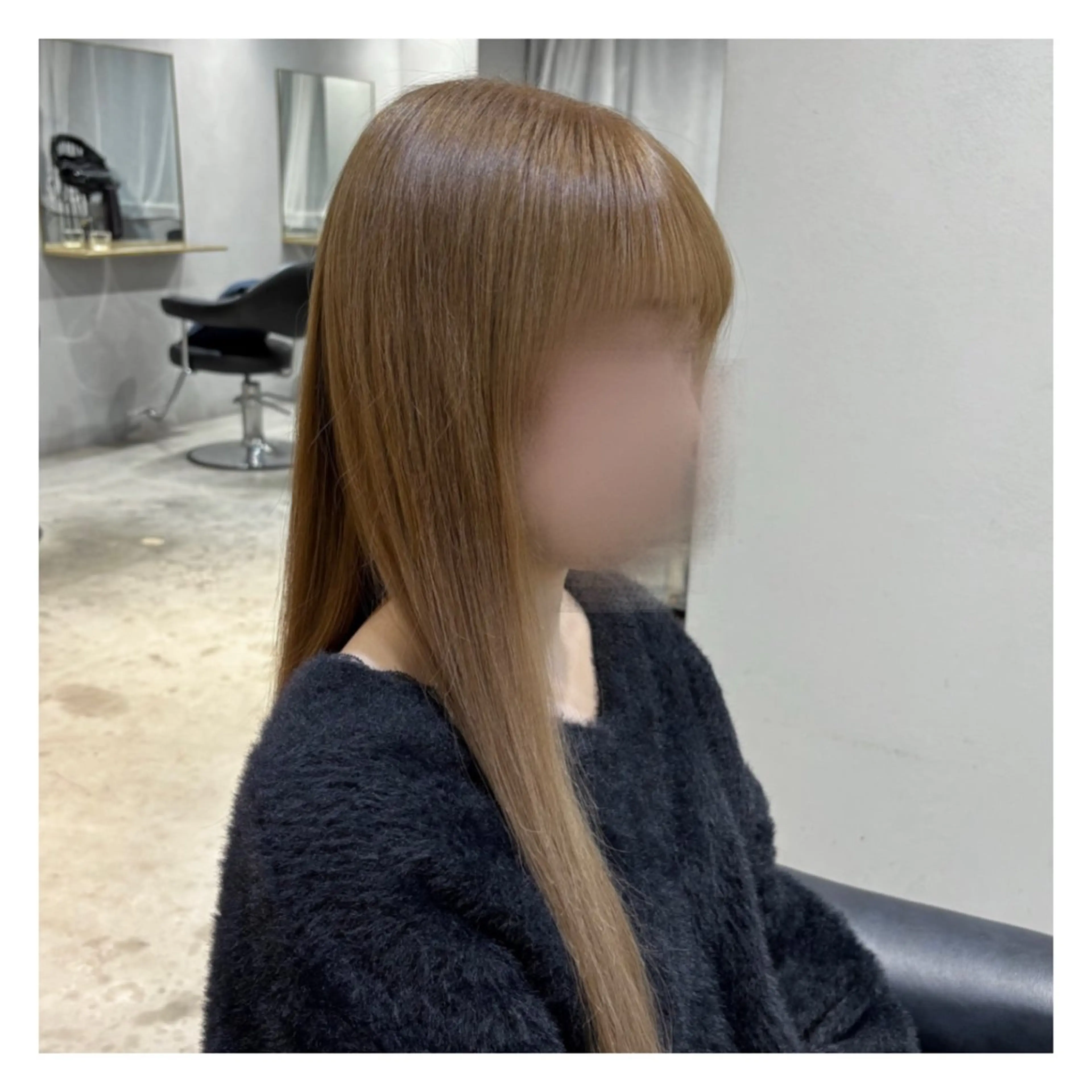 ロング カラー ベージュカラー ブリーチ 透明感カラー ダブルカラー ブリーチなしカラー 縮毛矯正特別価格 /表参道/ことりのヘアスタイル