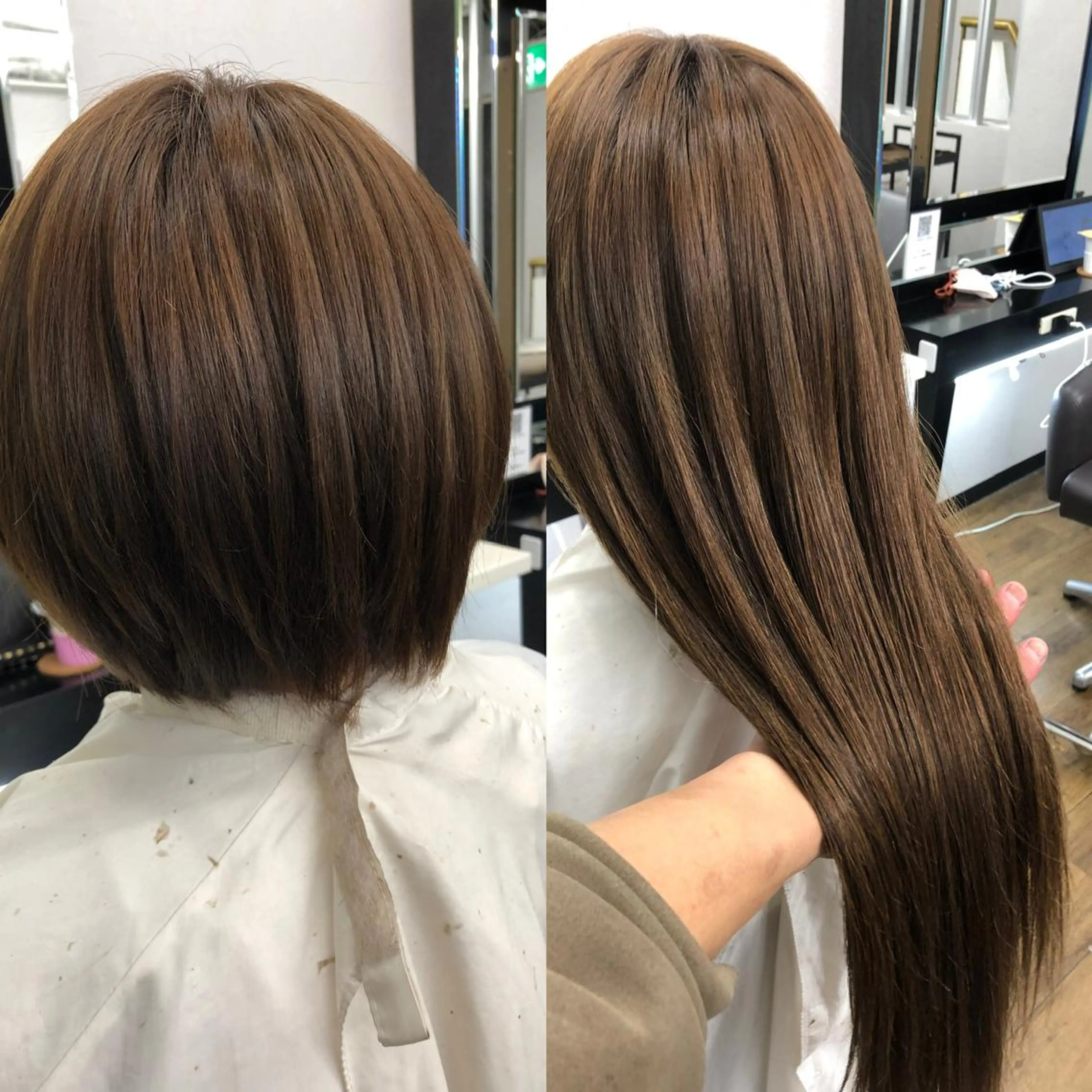 ロング カラー シールエクステ バレイヤージュ ハイライトカラー ボブ エクステ カット エクステ レイヤー/エクステ alpha下妻のヘアスタイル