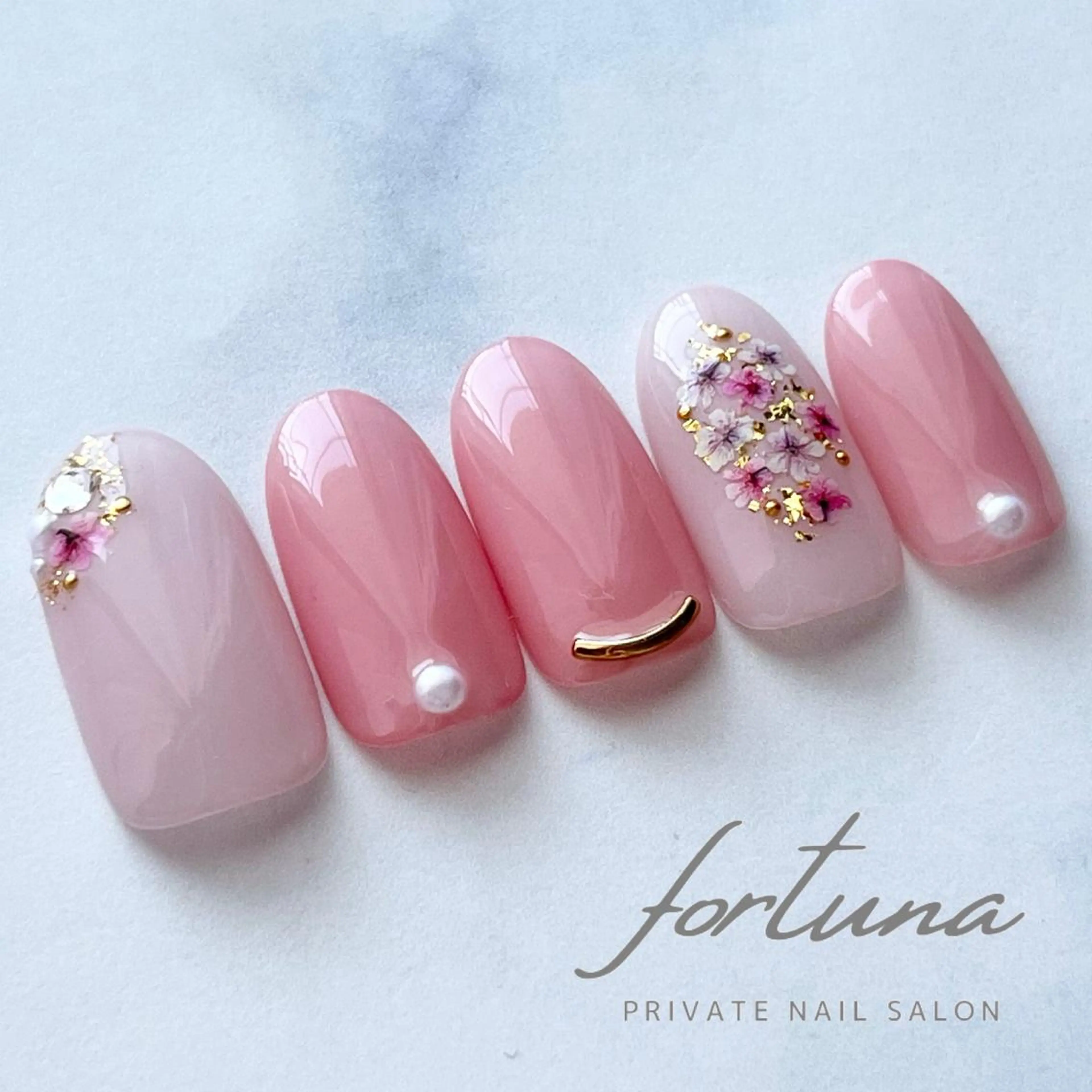 ネイル フラワーネイル 春ネイル fortuna 武藤裕美のネイルデザイン