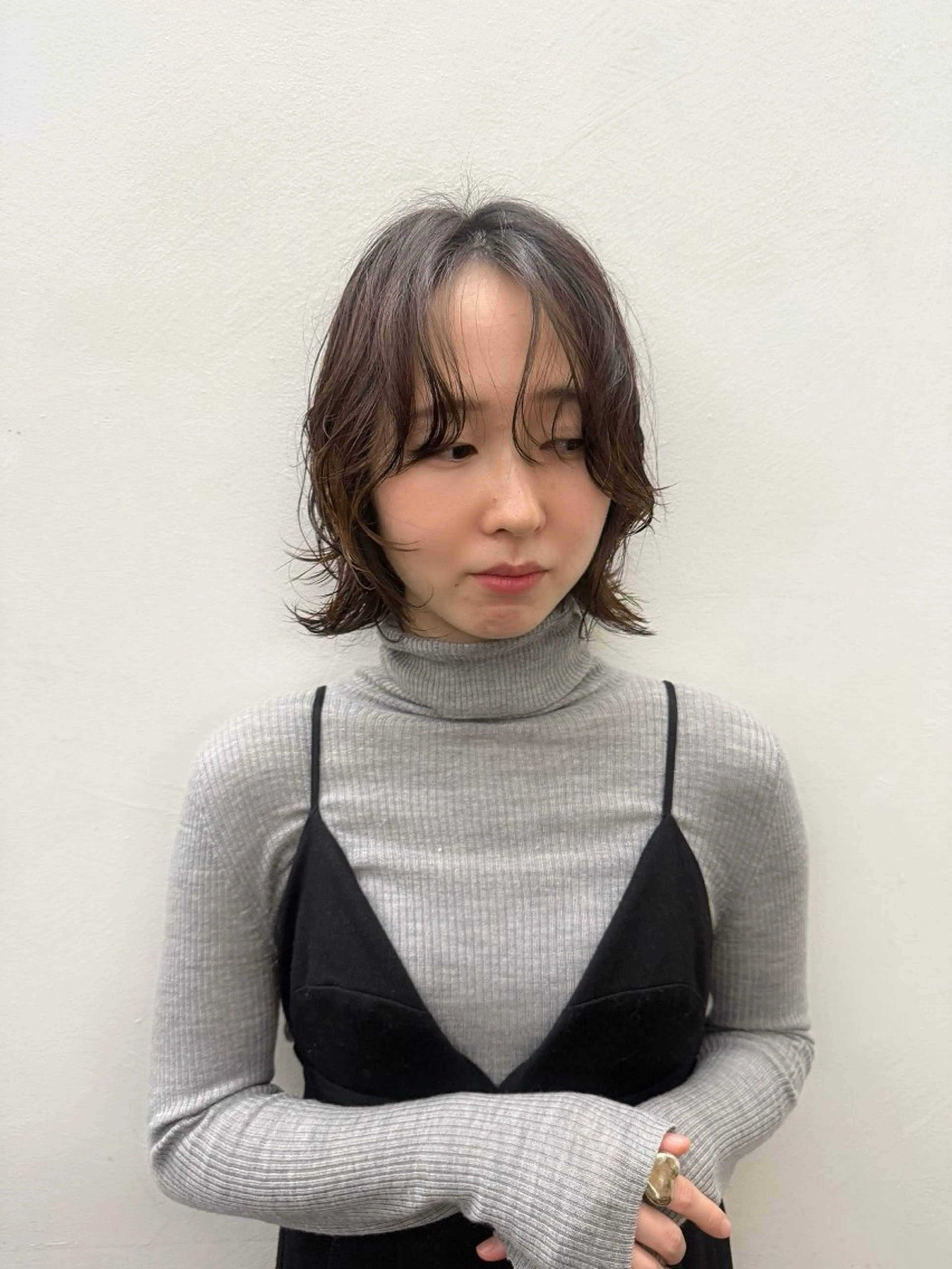 ミディアム パーマ カット パーマ トリートメント 似合わせレイヤー/ ニュアンスパーマ高倉のヘアスタイル