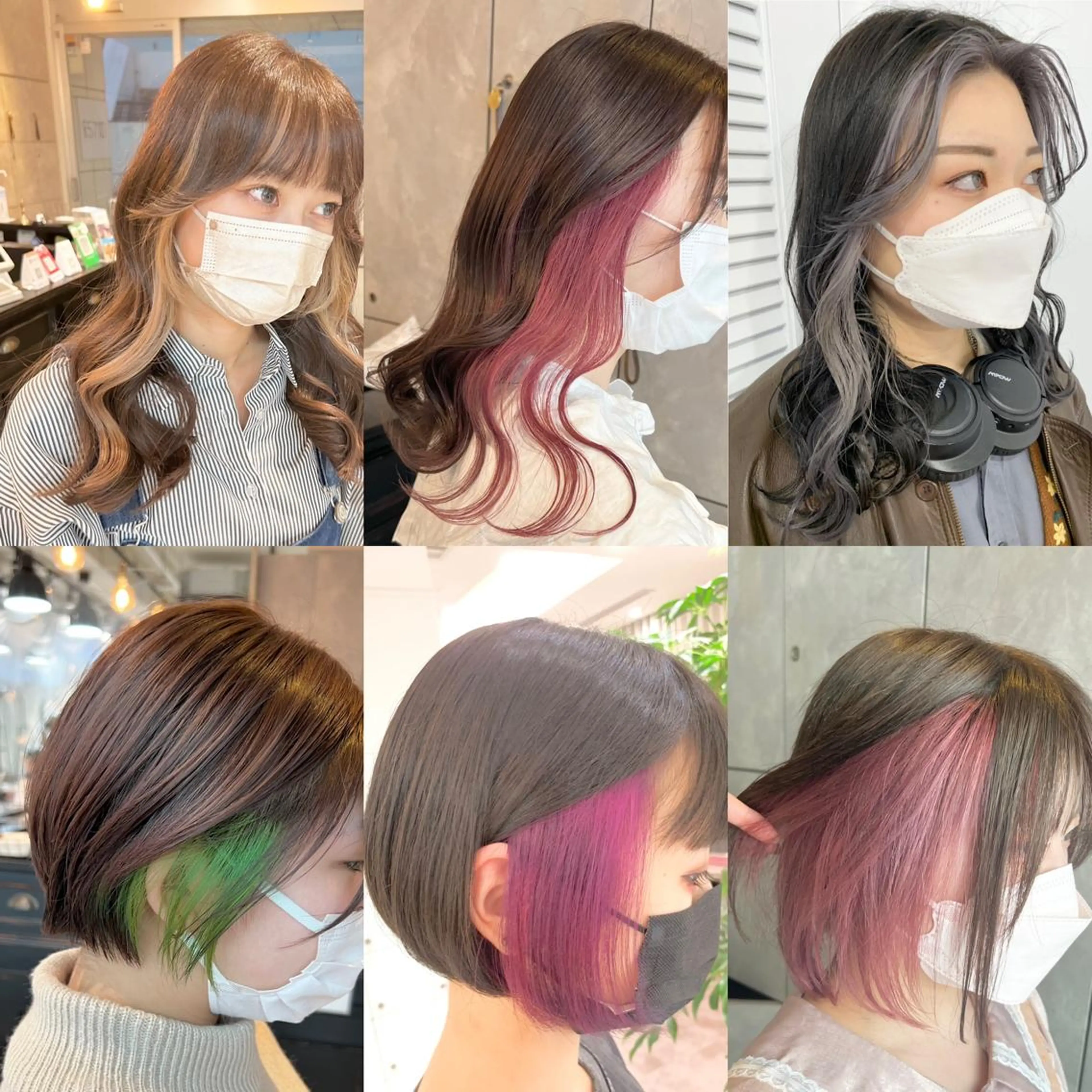 ✨ブリーチ１回目無料✨メンテカット✂︎➕インナーカラー➕保湿トリートメント➕コテ巻き💚#韓国風#くびれヘア#ハイトーンの写真