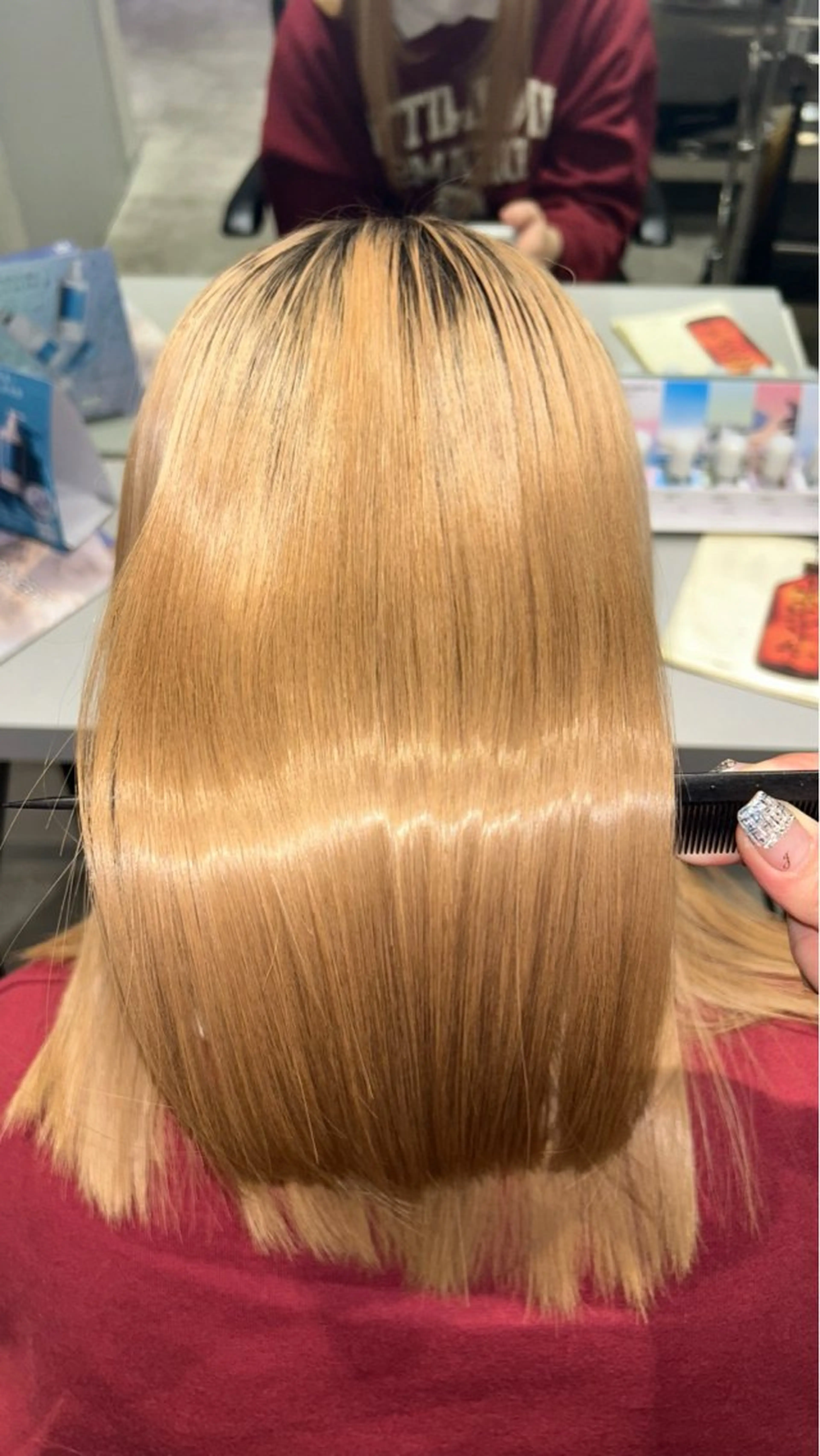 《30歳以下限定🌟》透明感ベージュ系カラー+ブリーチダブルカラー+2stepトリートメント（超音波アイロン付き）の写真