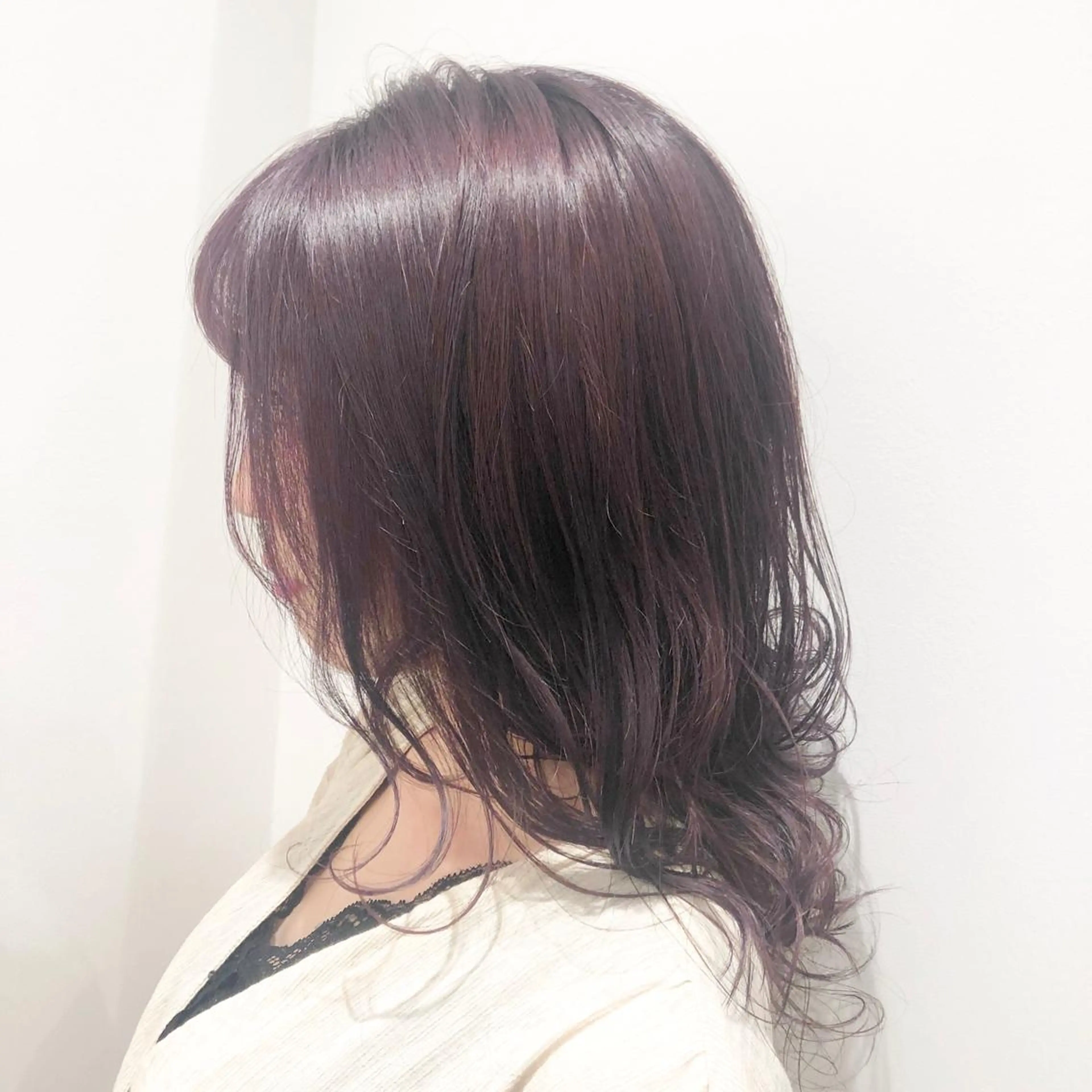 ミディアム カラー パーマ ヘアアレンジ キッズ パープルカラー stylist 🌸 kana.のヘアスタイル
