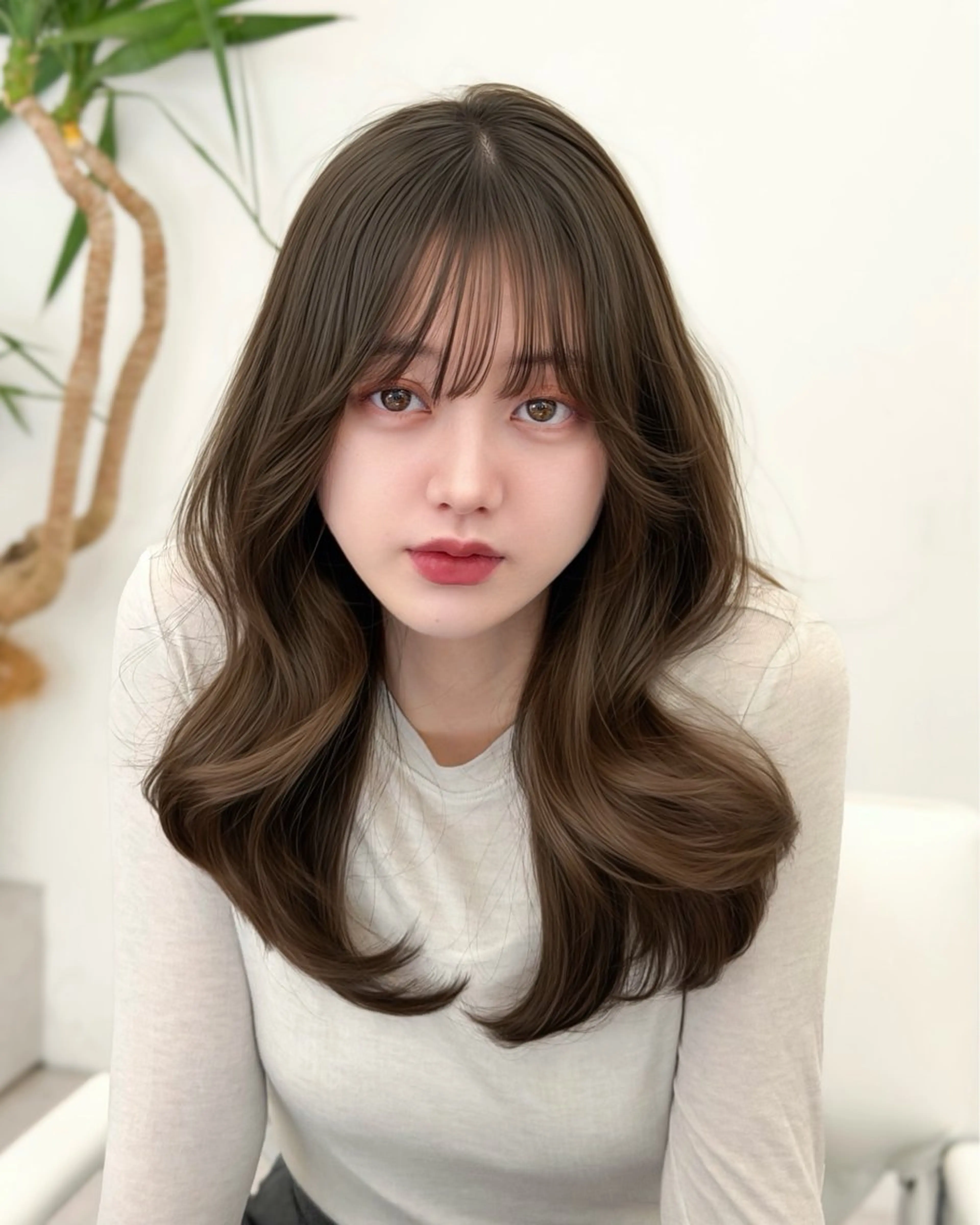 ロング カラー カット ヘアカラー トリートメント 韓国ヘア　紗希 🦋のヘアスタイル