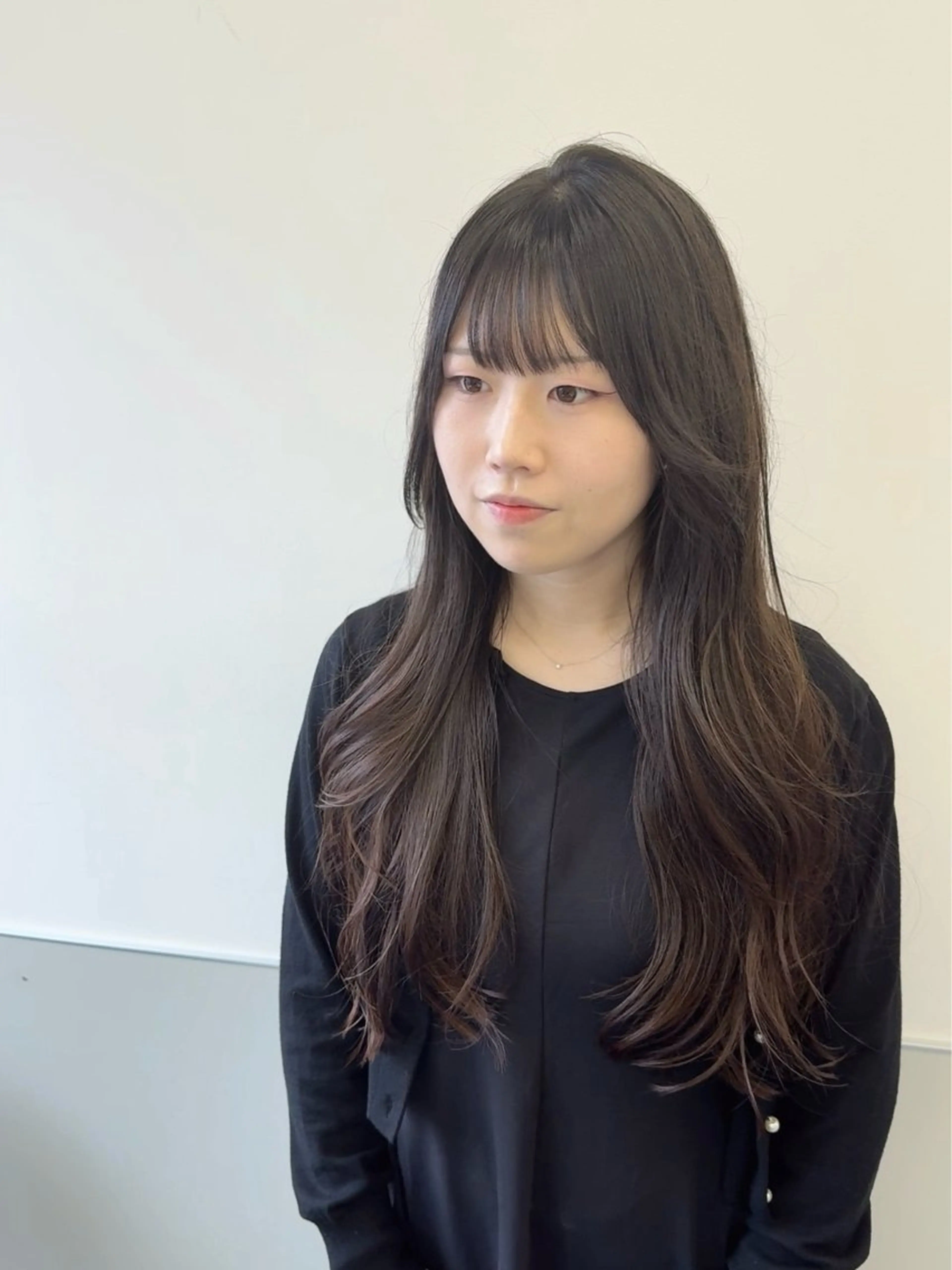 ロング カラー 韓国風ヘア レイヤーカット トリートメント ワンホンヘア カット ヘアカラー トリートメント 韓国ヘア🇰🇷 スズキのヘアスタイル