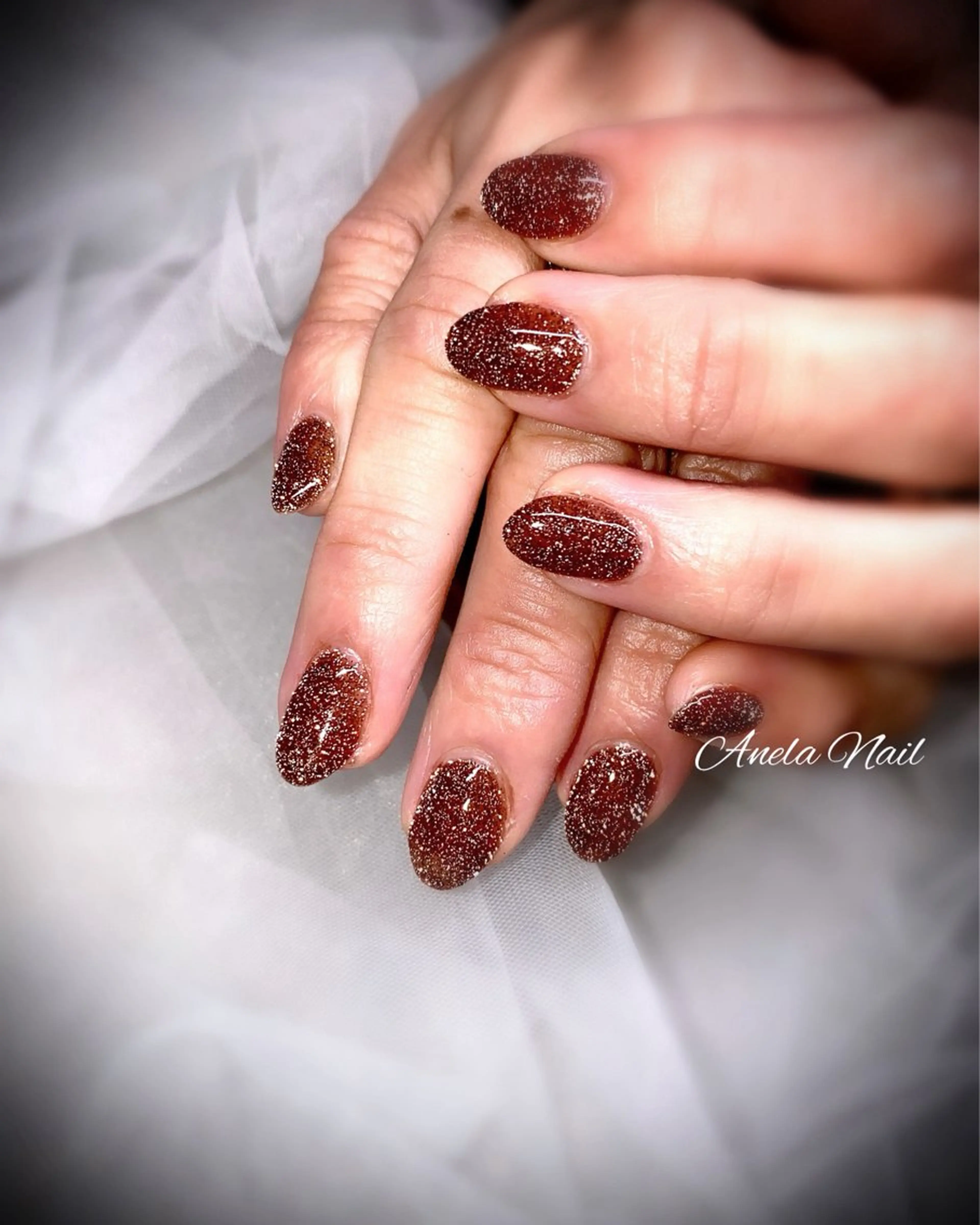 ネイル ラメ(グリッター) ワンカラーネイル ハンドネイル Anela Nailのネイルデザイン