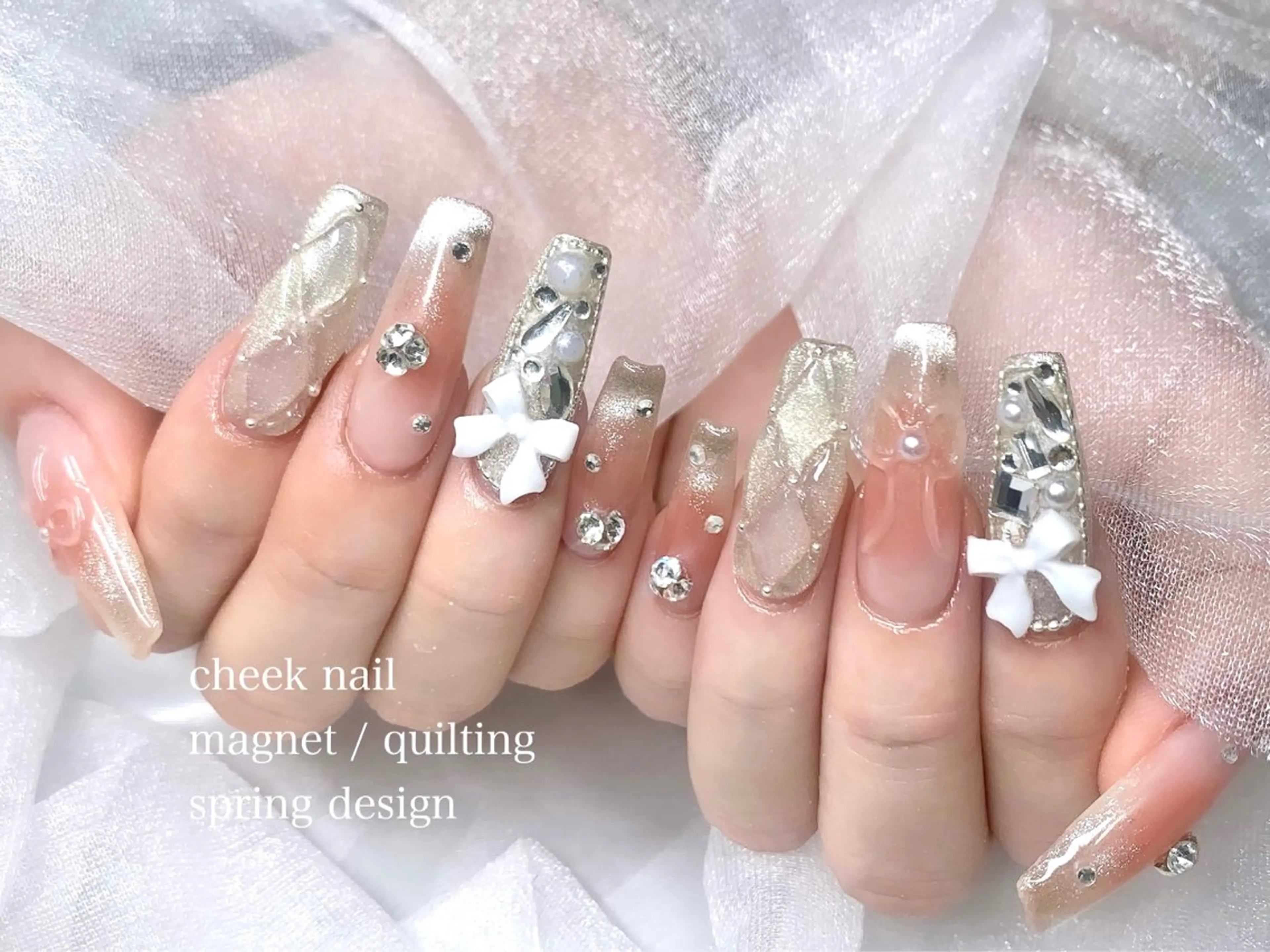 【オフ・ケア込み】チップ長さ出しアート・パーツ10本つけ放題🎀(オフなしの場合はコメントお願い致します)の写真