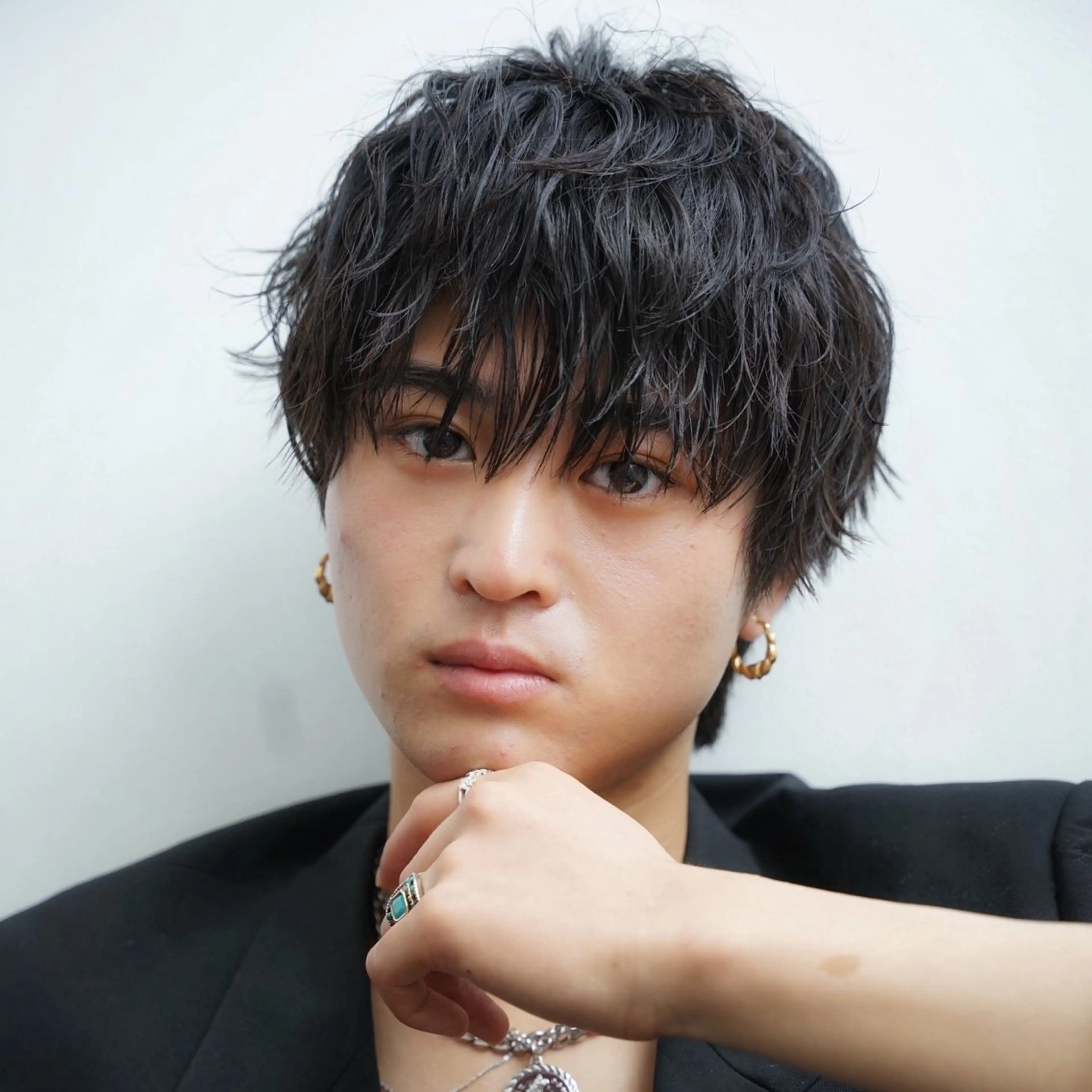 ミディアム カット パーマ 飯田美弥/ハイトーン /メンズパーマのヘアスタイル