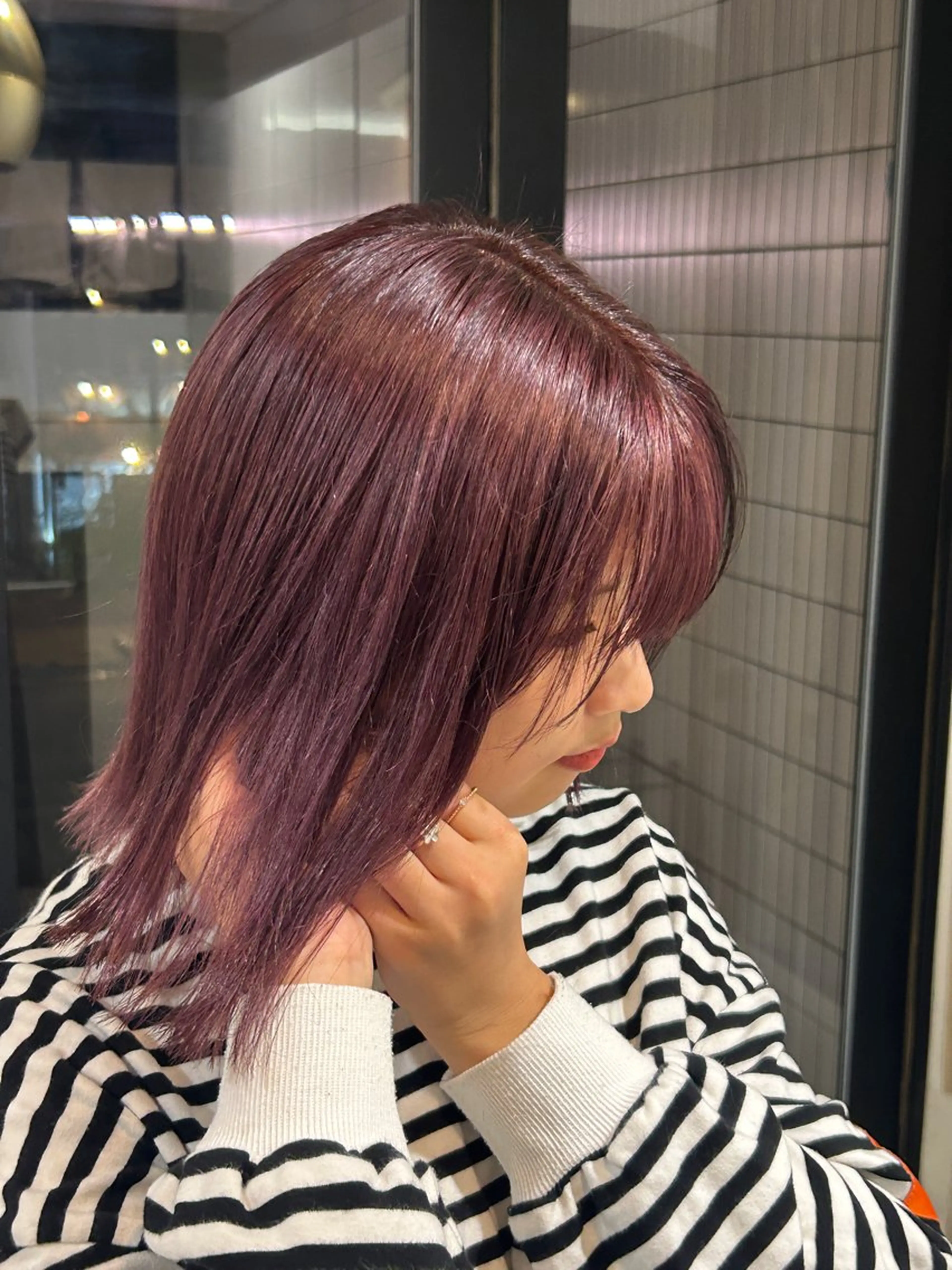 カラー ブリーチ ピンクカラー 🌟デザインカラー 久保悠那のヘアスタイル