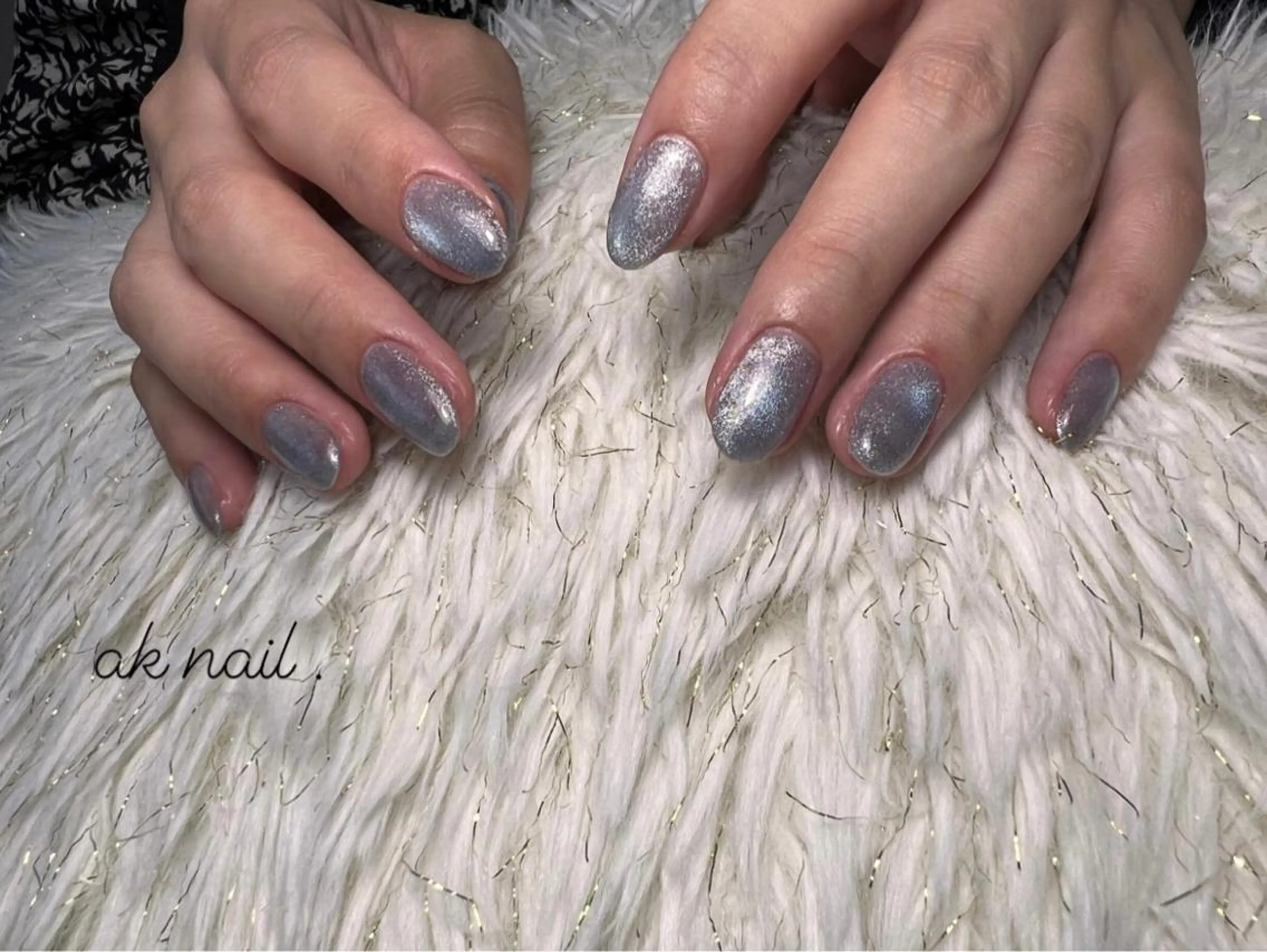 ショート ネイル マグネットネイル ハンドネイル ak nail .のネイルデザイン