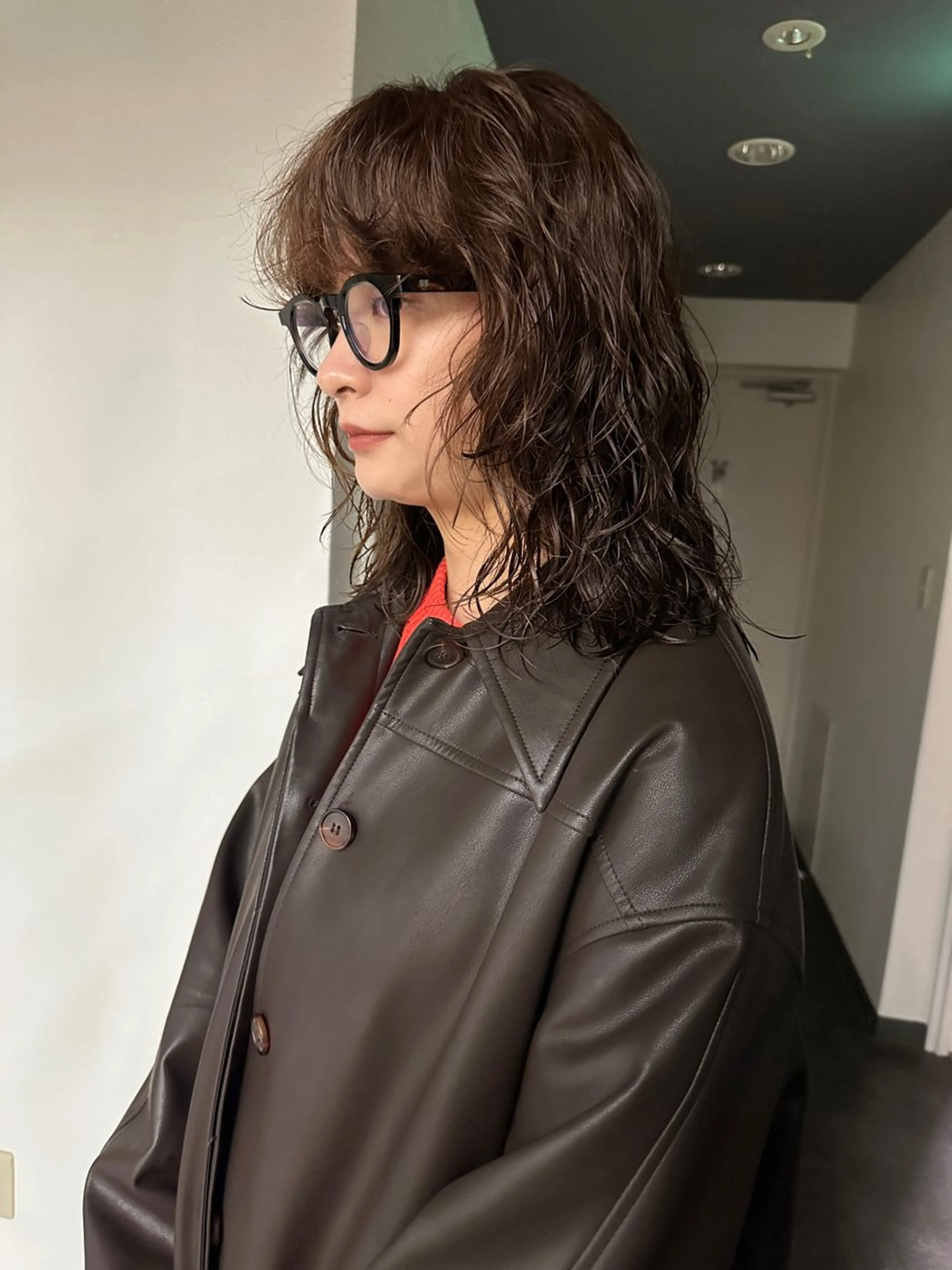 ミディアム カラー パーマ カット ヘアカラー パーマ ボブ/レイヤー/ケア パーマ/リュウタのヘアスタイル