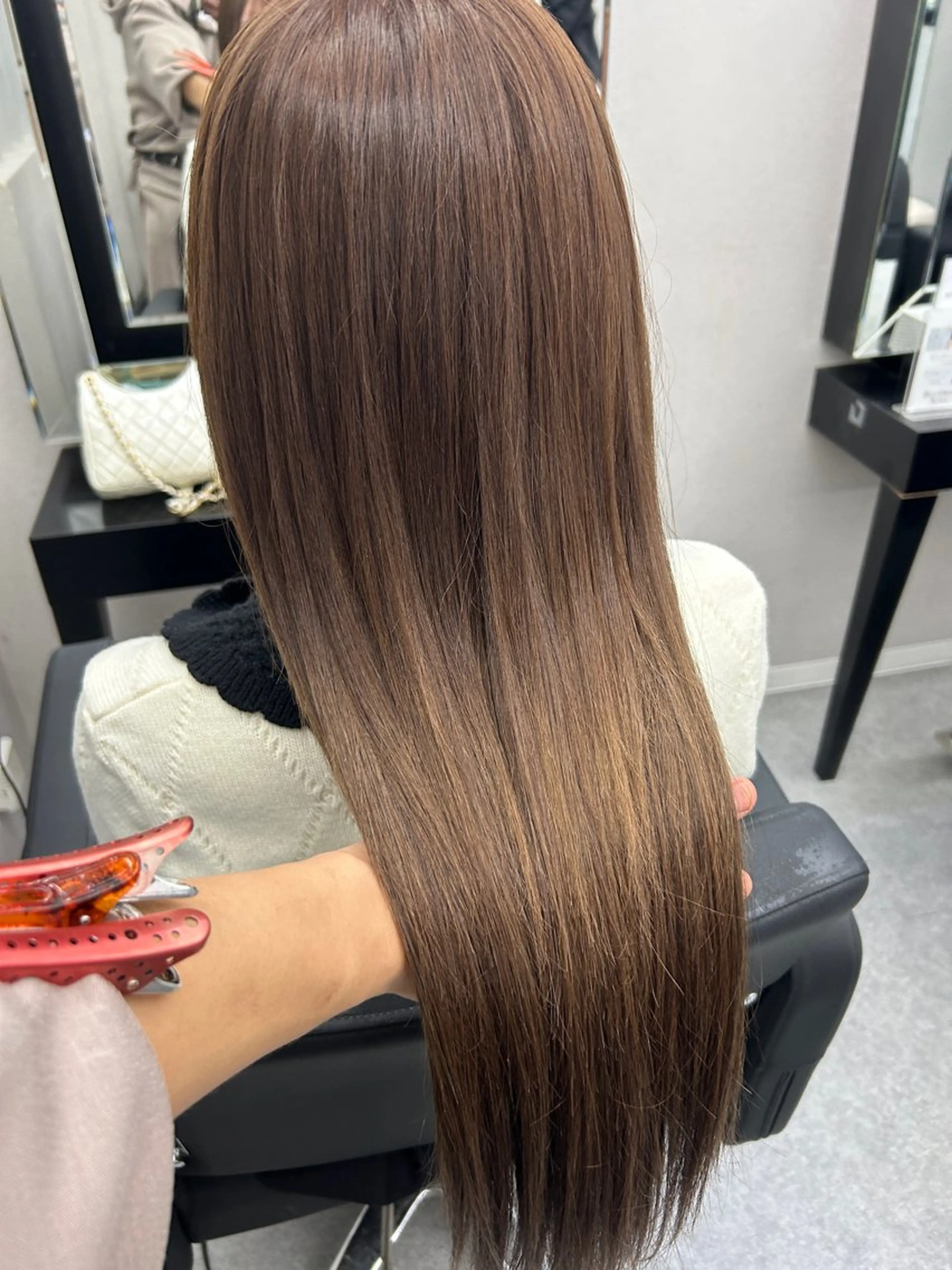 セミロング カラー シールエクステ ベージュカラー エクステ カット ヘアカラー トリートメント エクステ レイヤー/エクステ alpha下妻のヘアスタイル