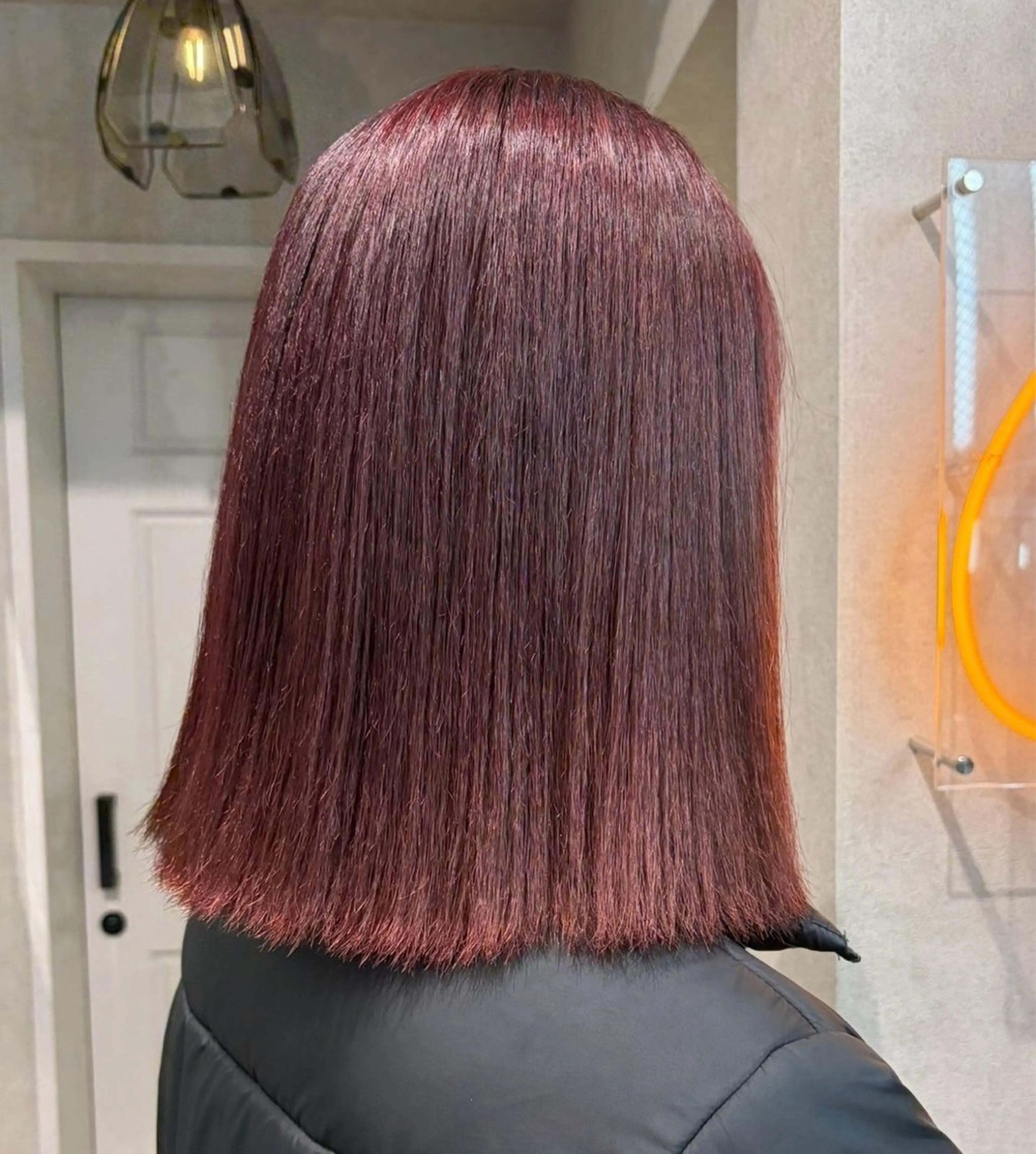 ミディアム カラー レッドカラー ヘアカラー 透明感カラー/ ネイル💅まりなのヘアスタイル