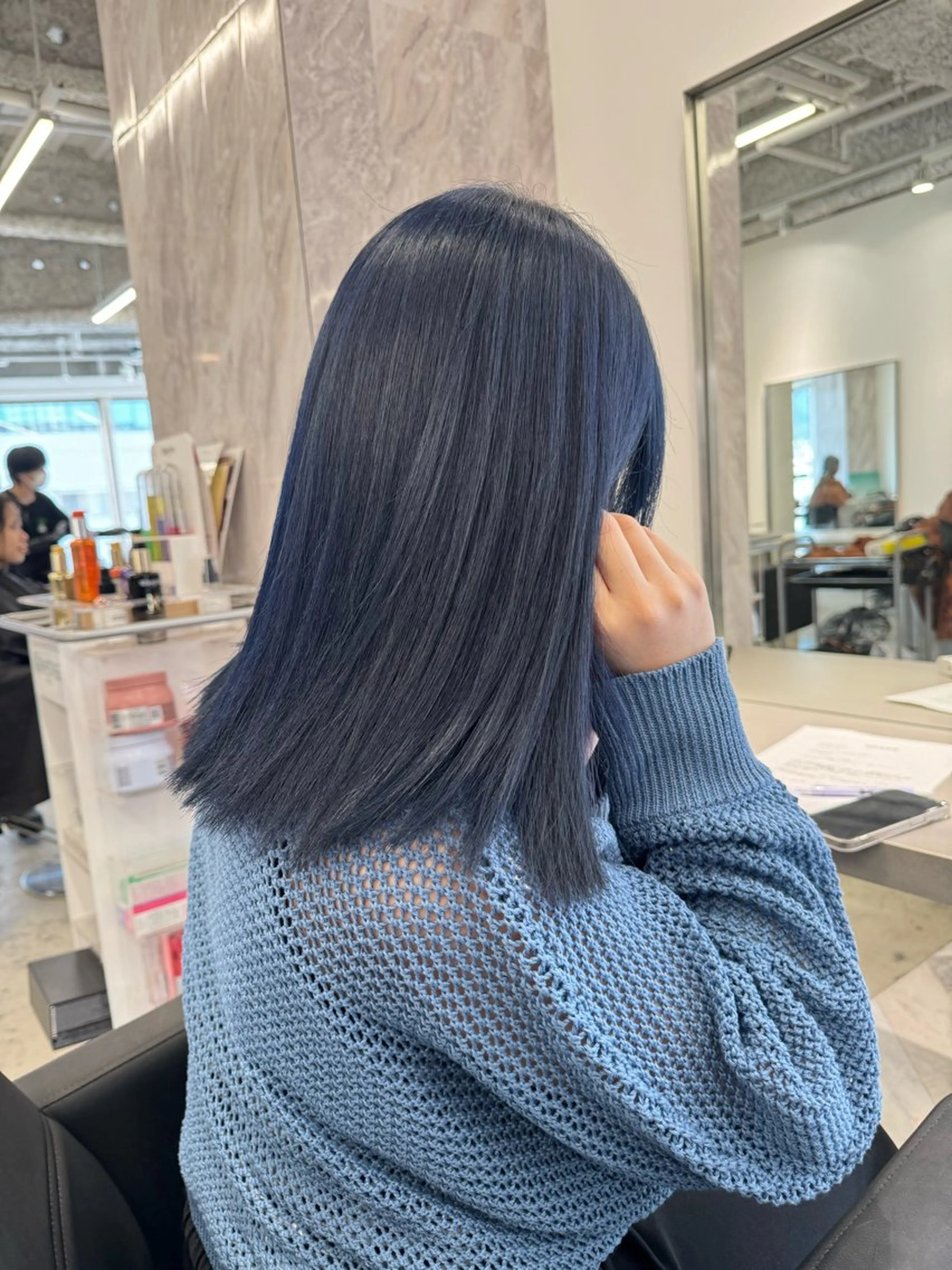 セミロング カラー ヘアカラー トリートメント 店長　MANAMI ／ブリーチ／骨格ボブのヘアスタイル