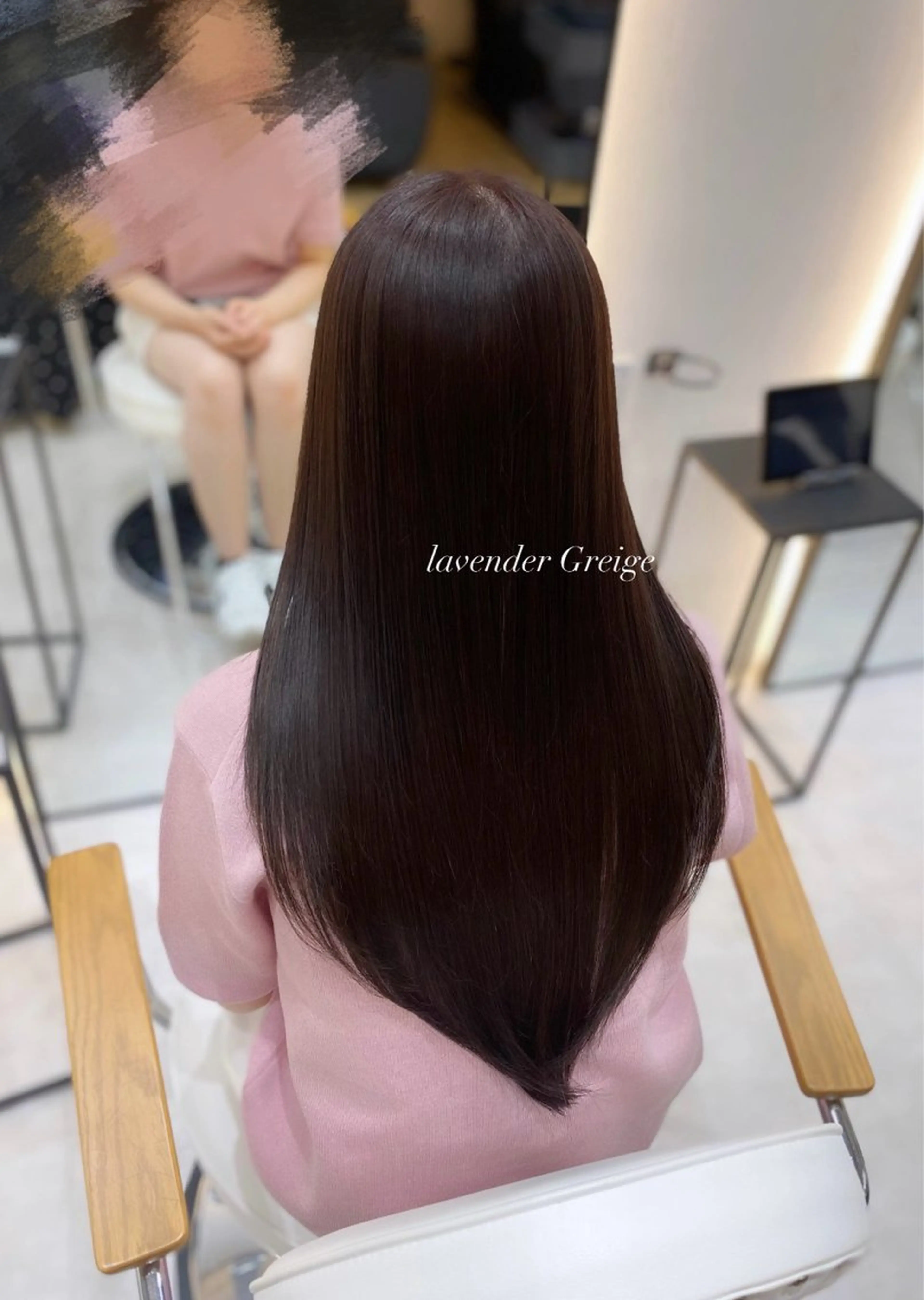 ロング カラー グレージュ ラベンダーカラー ラベンダーグレージュ ラベンダーグレー レイヤーカット カット ヘアカラー トリートメント 艶髪・透明感カラー・ 韓国ヘア・Yuriのヘアスタイル