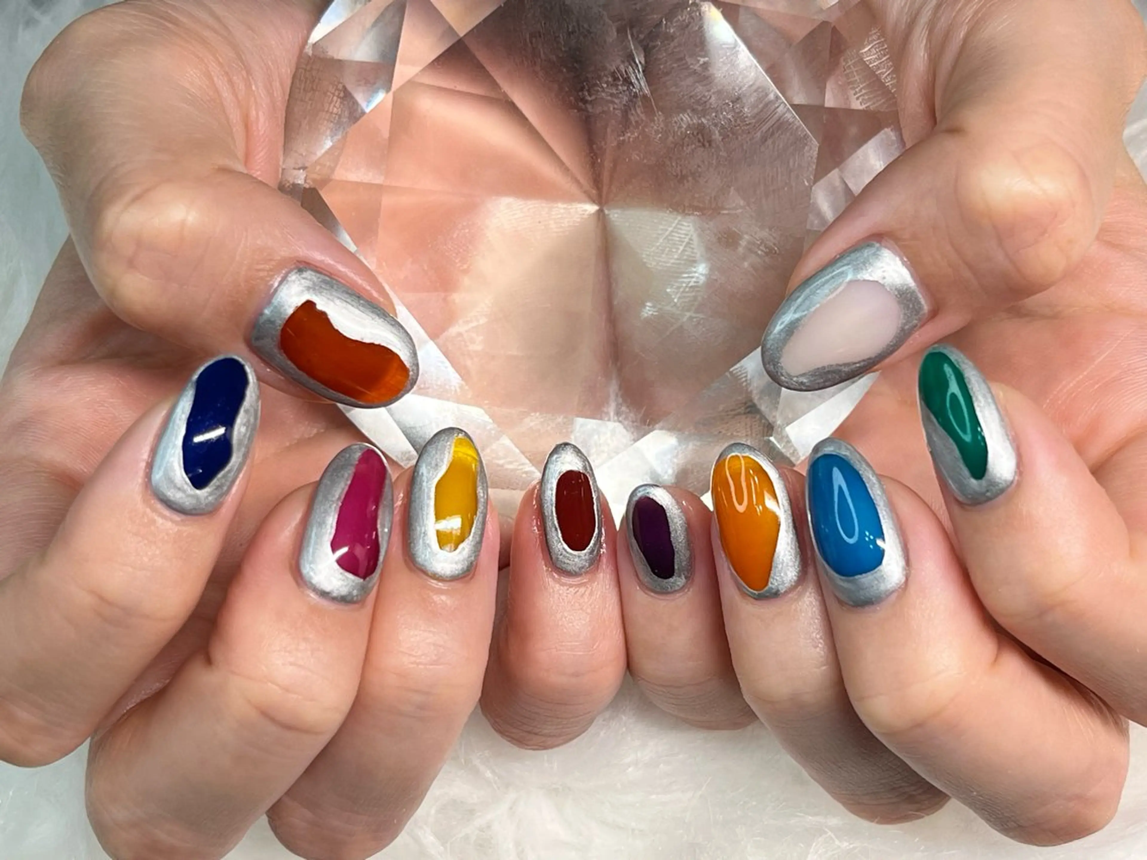 ネイル アートネイル マグネットネイル ニュアンスネイル ワンカラーネイル シンプルネイル ハンドネイル プライベートサロン N's Nailのネイルデザイン