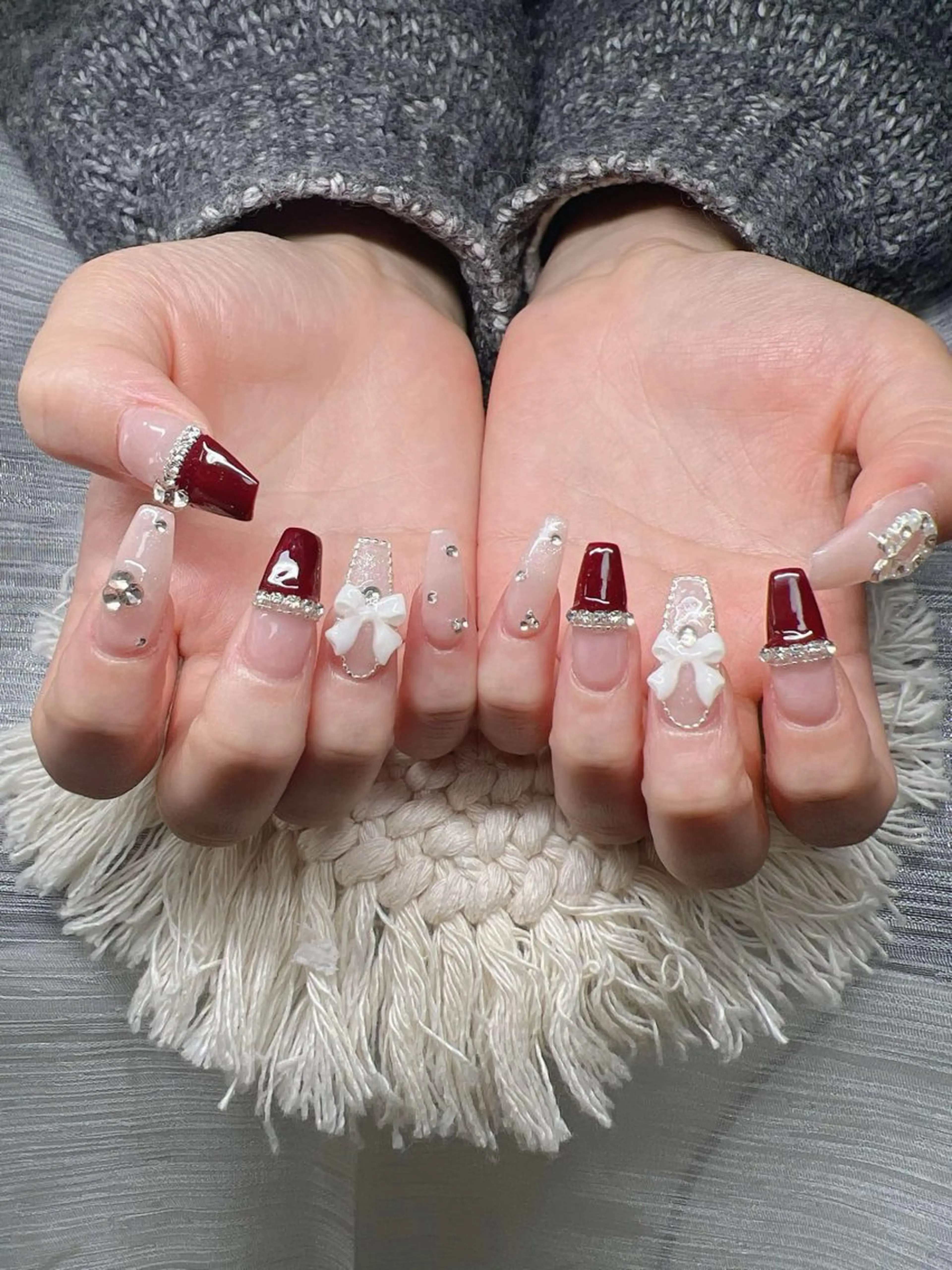 ネイル オーロラネイル チークネイル 長さ出し フットネイル フレンチネイル Lee Nails チップ長さだし専門店のネイルデザイン