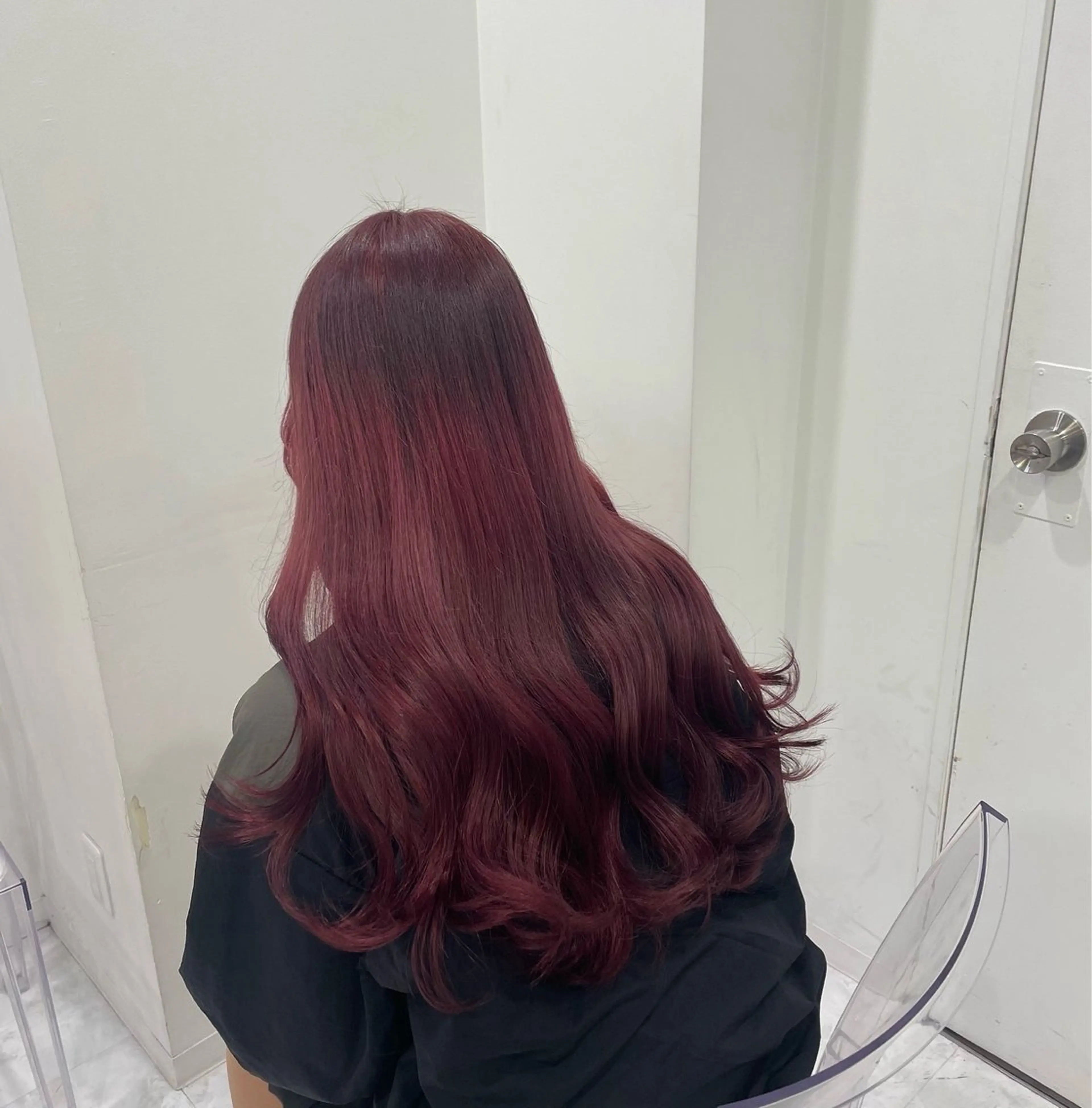 セミロング カラー ヘアアレンジ ケアカラー ヘアカラー ヘッドスパ ヘアセット 🩶学生指名No.1 レッド・ボルドー🩶のヘアスタイル