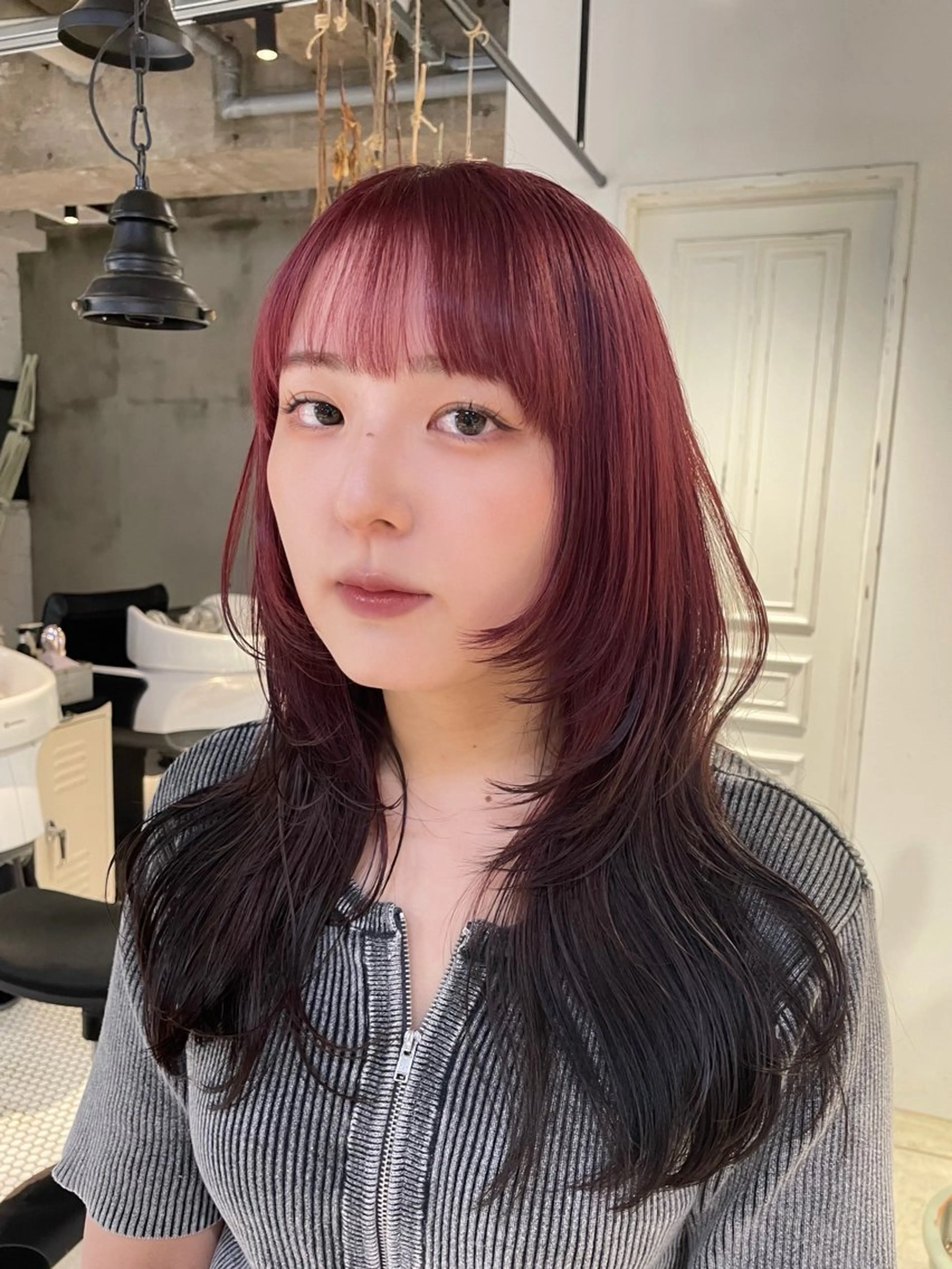 ロング カラー ピンクカラー ユウナ🎀レイヤー/ 暖色カラーのヘアスタイル