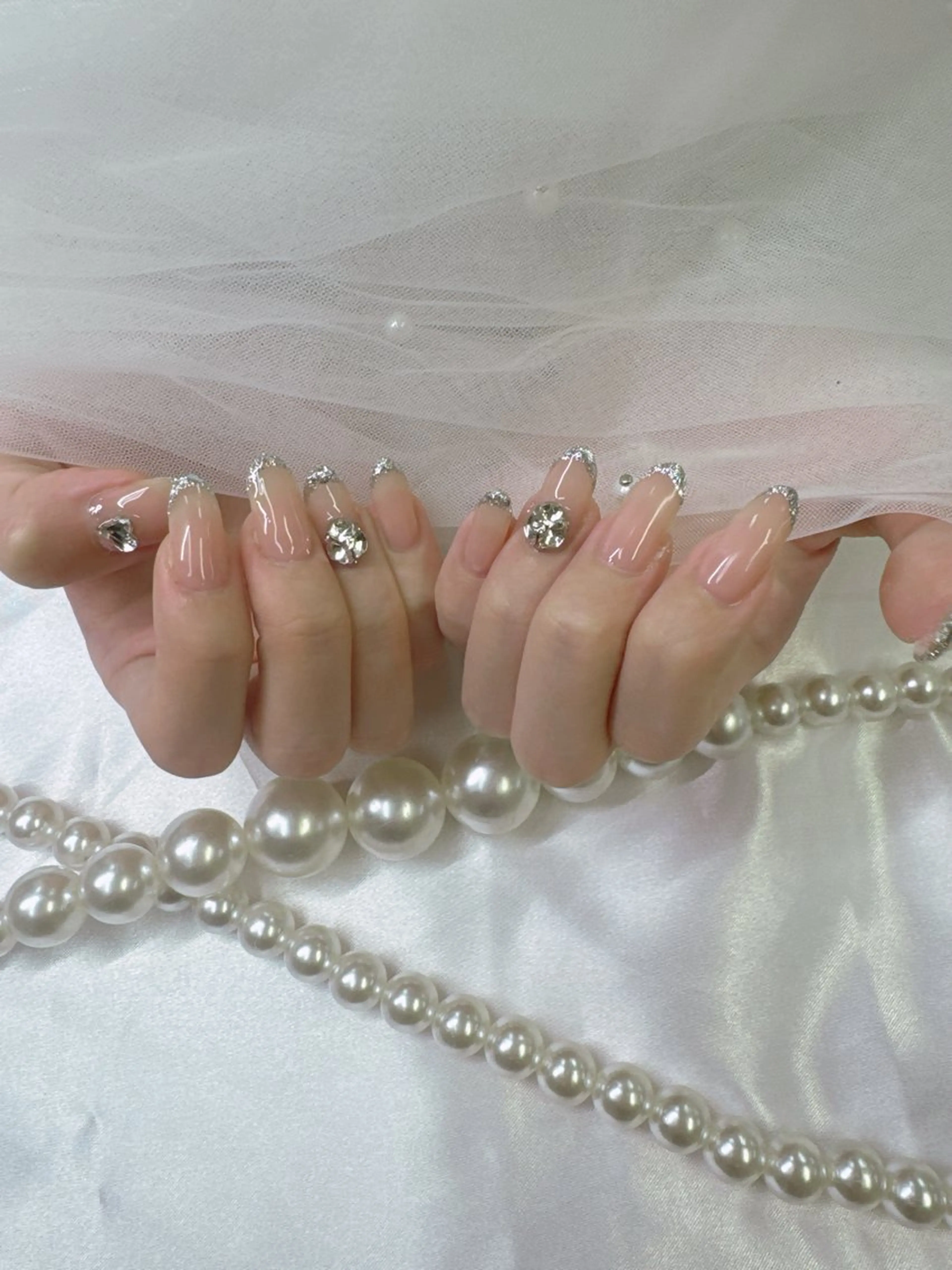 ネイル ジェルネイル ロングネイル マグネットネイル ワンカラーネイル パラジェル ハンドネイル Queeens nailのネイルデザイン