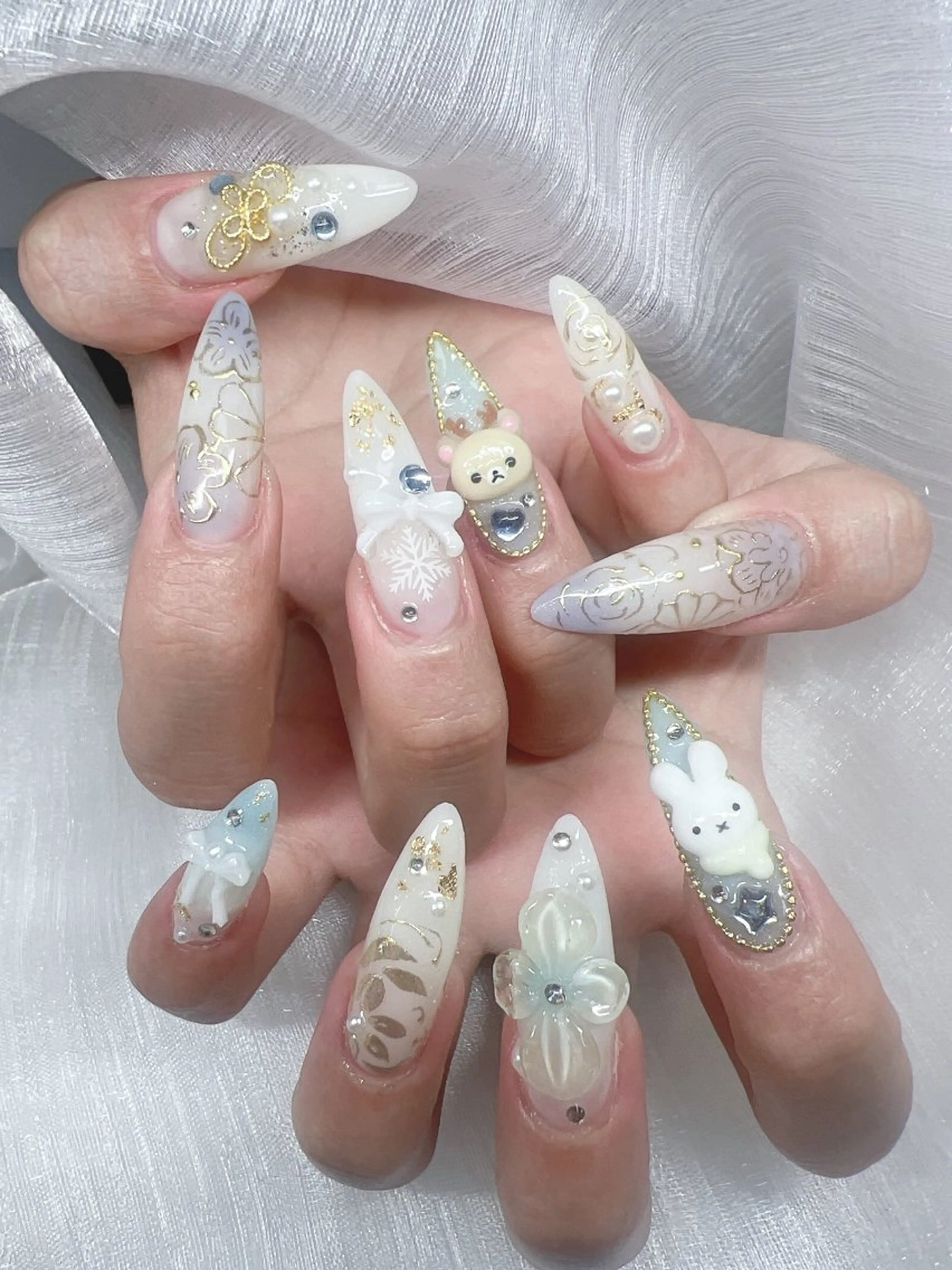 ネイル ハンドネイル Lee Nails チップ長さだし専門店のネイルデザイン