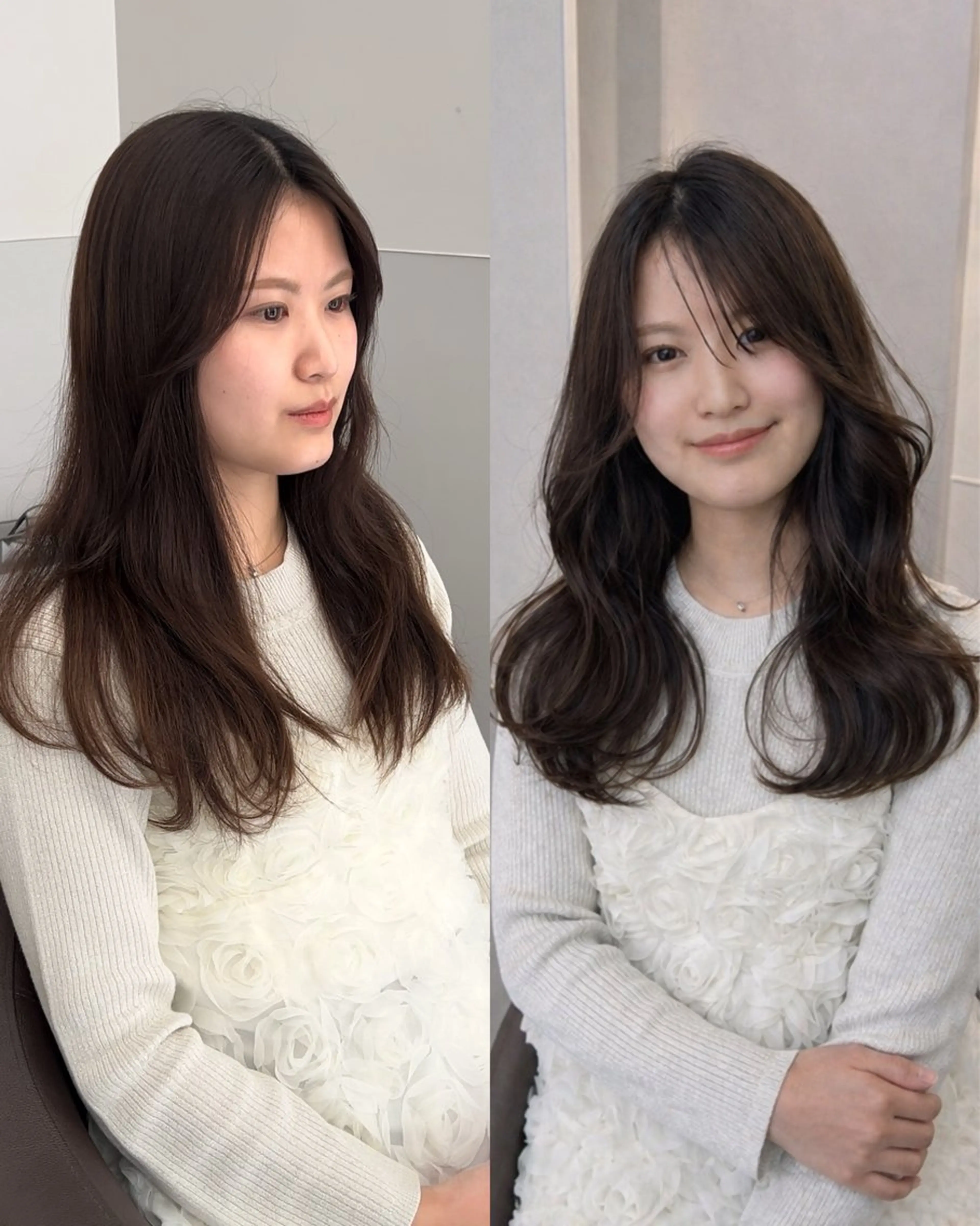 セミロング 韓国風ヘア レイヤーカット 峠 祐樹のヘアスタイル