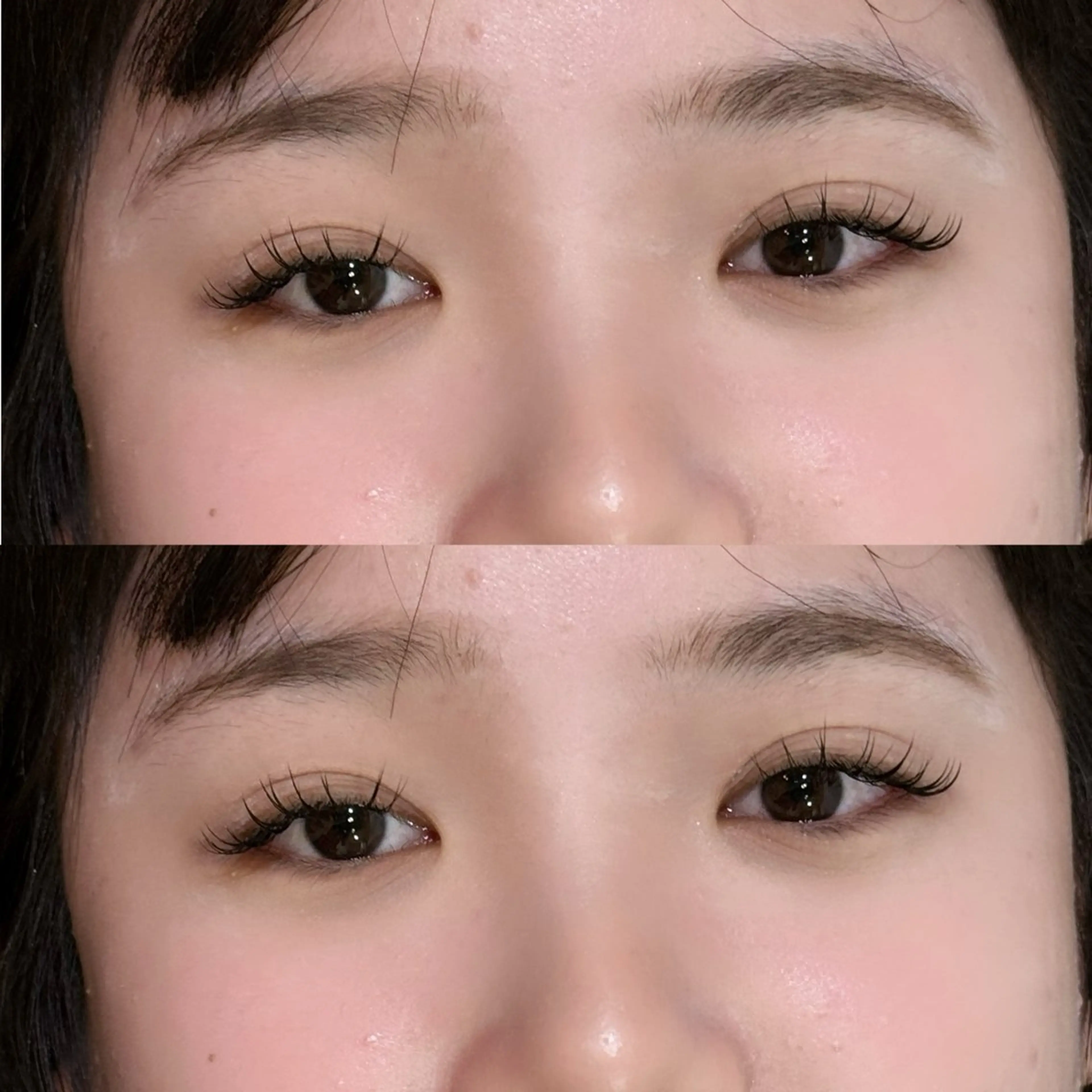 マツエク・マツパ レイヤー/顔周り/透 明感カラー/うる艶のヘアスタイル