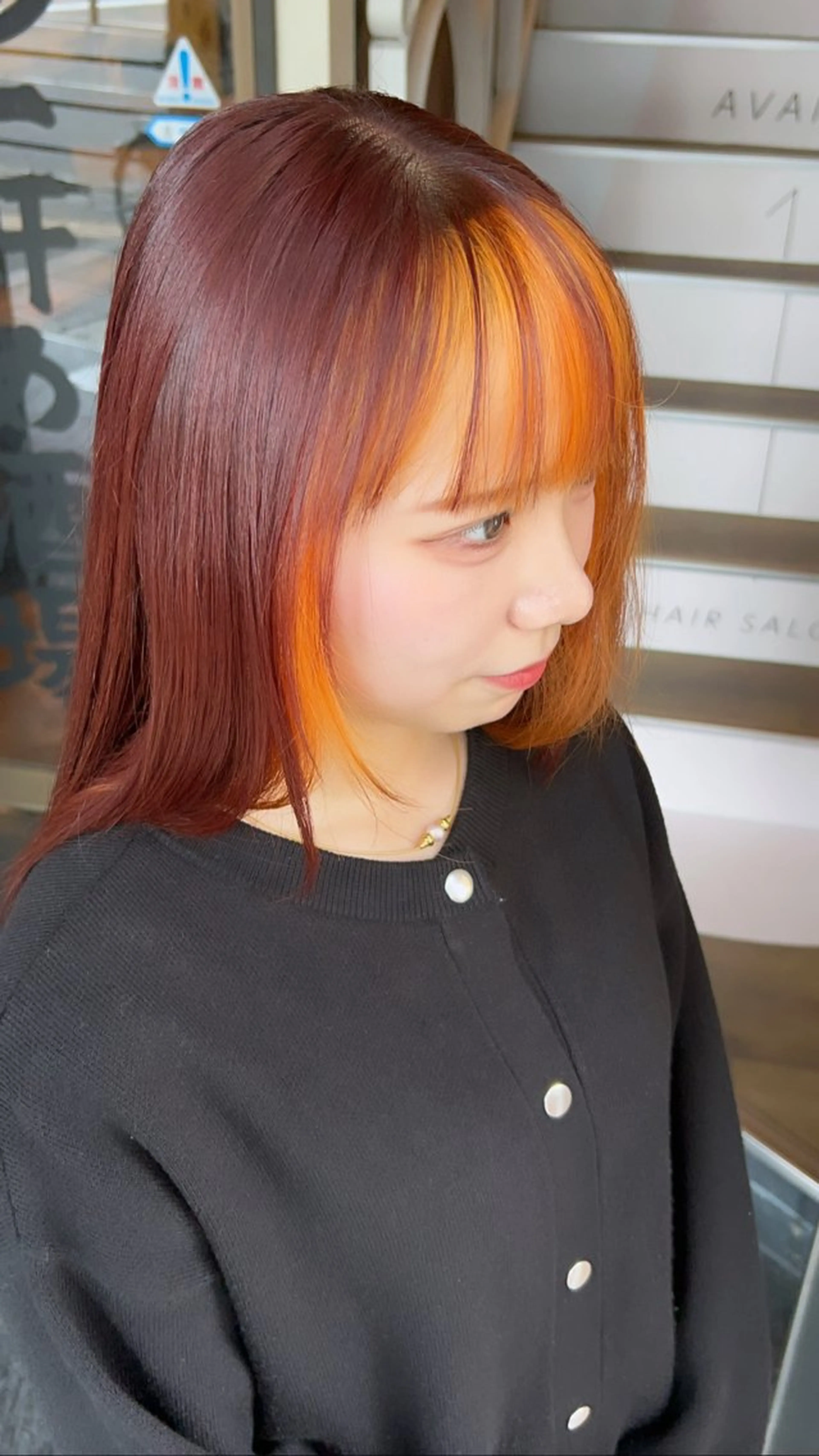 ロング カラー カット ヘアカラー トリートメント 【ブリーチ無しW】 【暗髪&暖色系】圭真のヘアスタイル