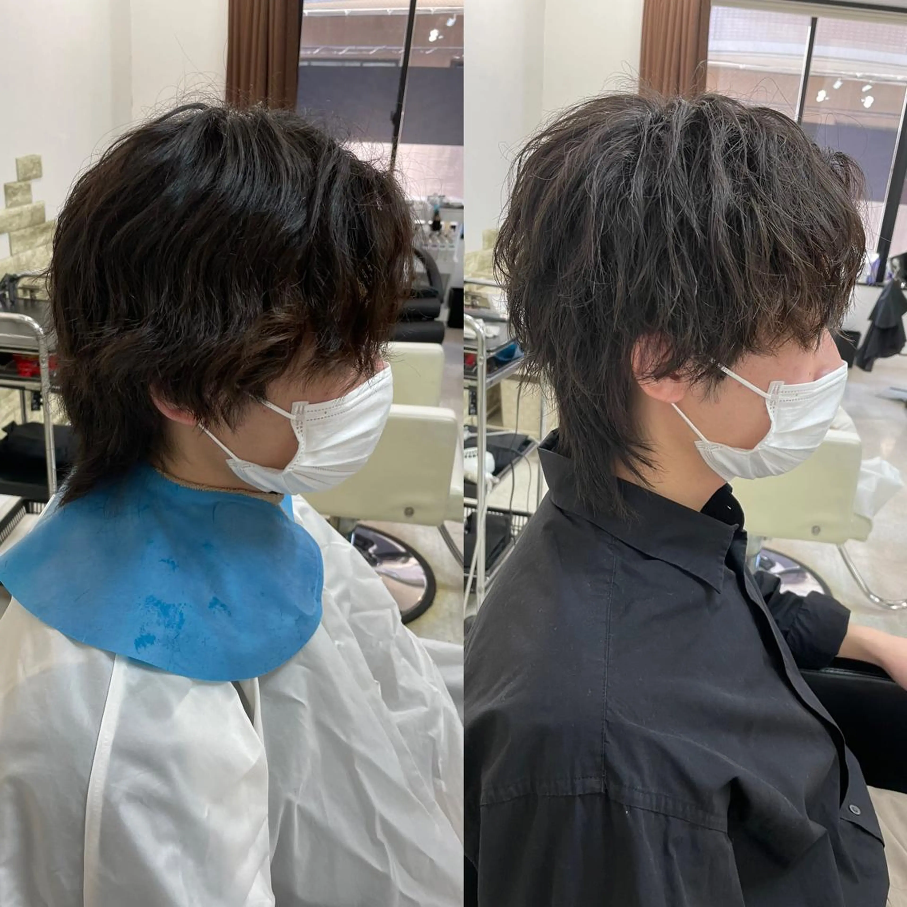 ショート カラー メンズ マッシュウルフ マッシュ メンズウルフカット ウルフカット レイヤーカット 艶髪/西尾 幸樹のヘアスタイル