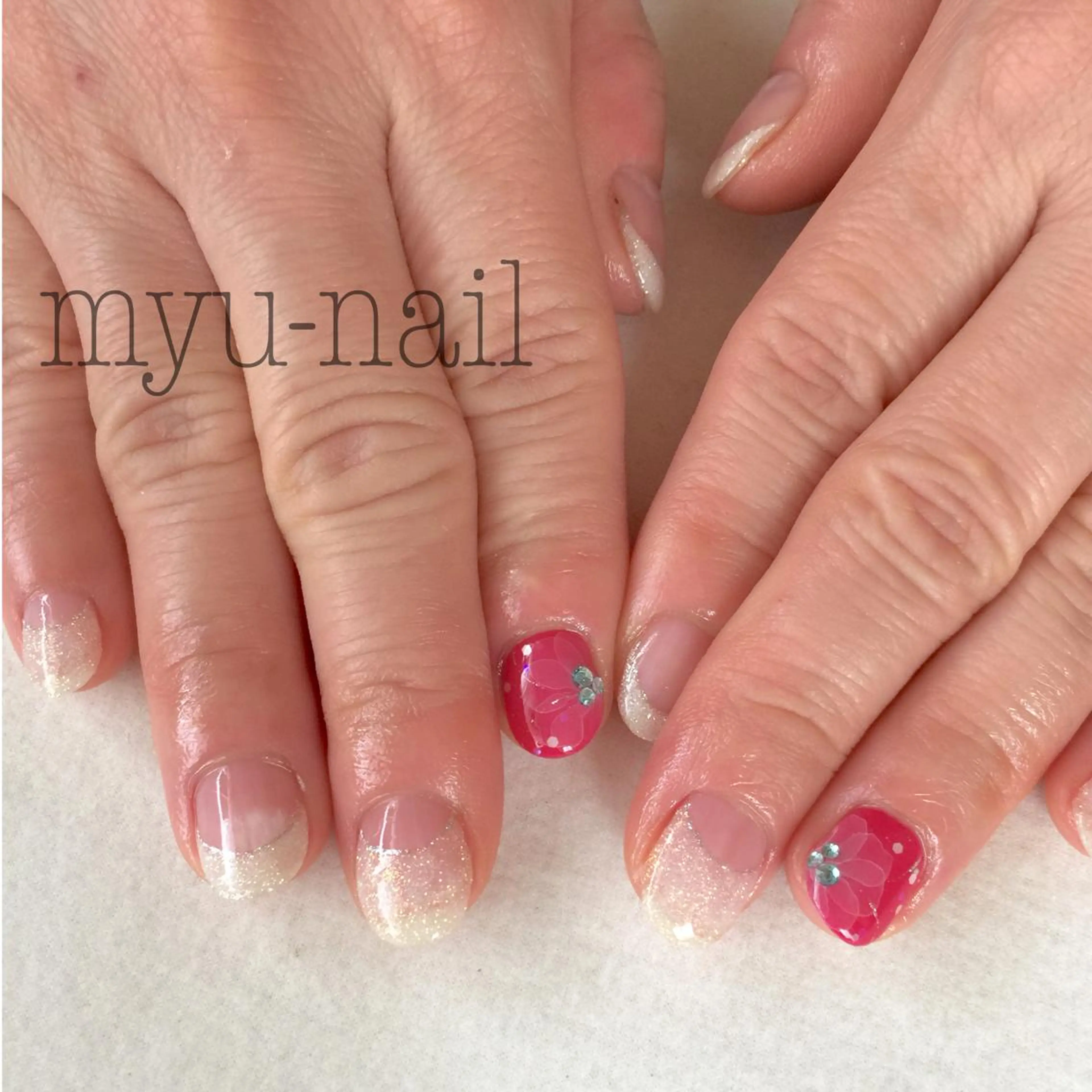 ネイル アートネイル フラワーネイル ハンドネイル ホームサロン myu-nailのネイルデザイン