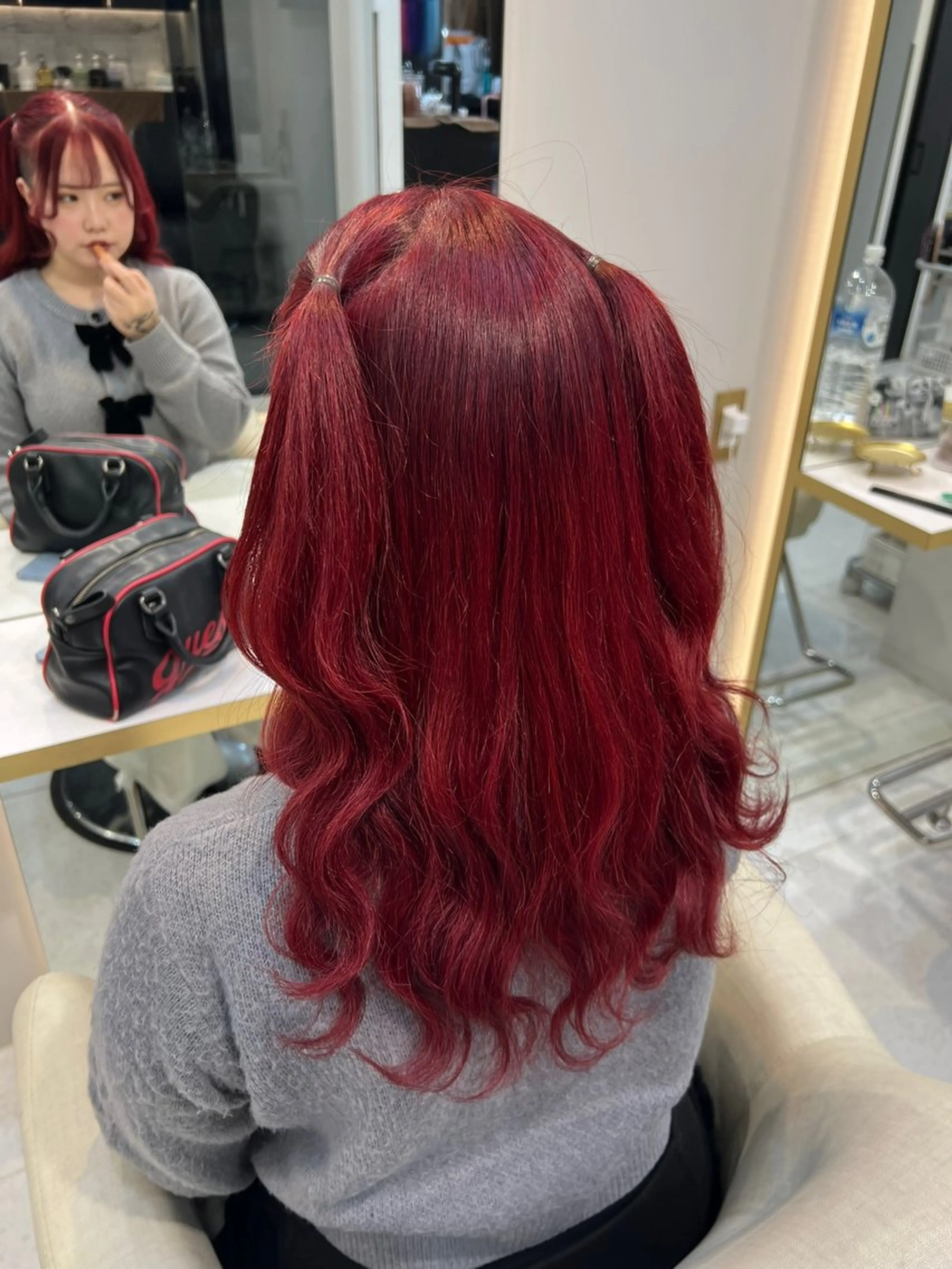 ミディアム カラー シールエクステ ベージュカラー ブリーチ ケアブリーチ 透明感カラー ヘアカラー 渋谷髪質改善/縮毛 矯正/かすが🪽🫧のヘアスタイル