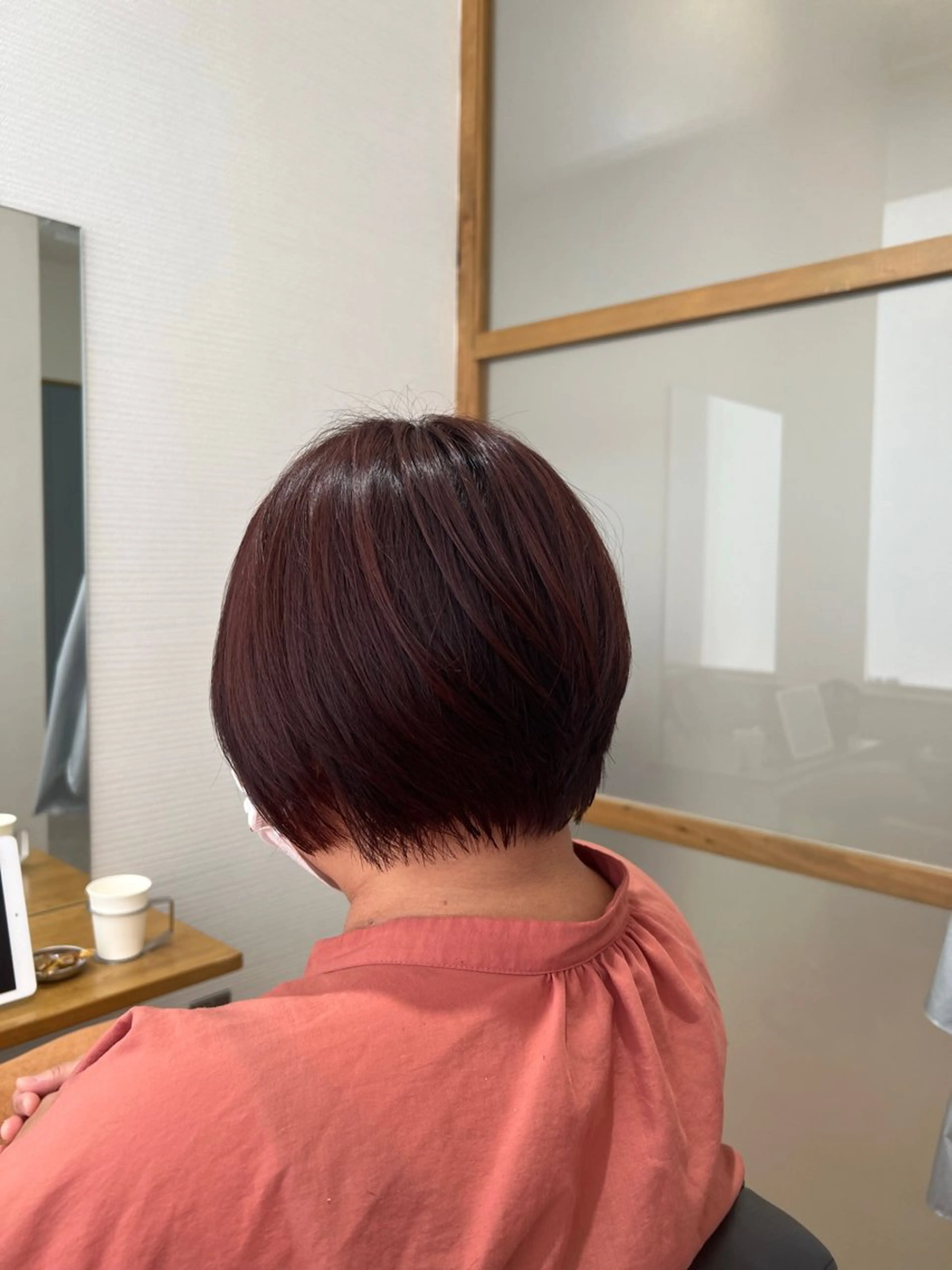 ショート カラー ショートボブ ブラウンカラー レッドカラー レッドブラウン ボブ 美髪矯正/髪質改善 🌼 原田 愛弓のヘアスタイル