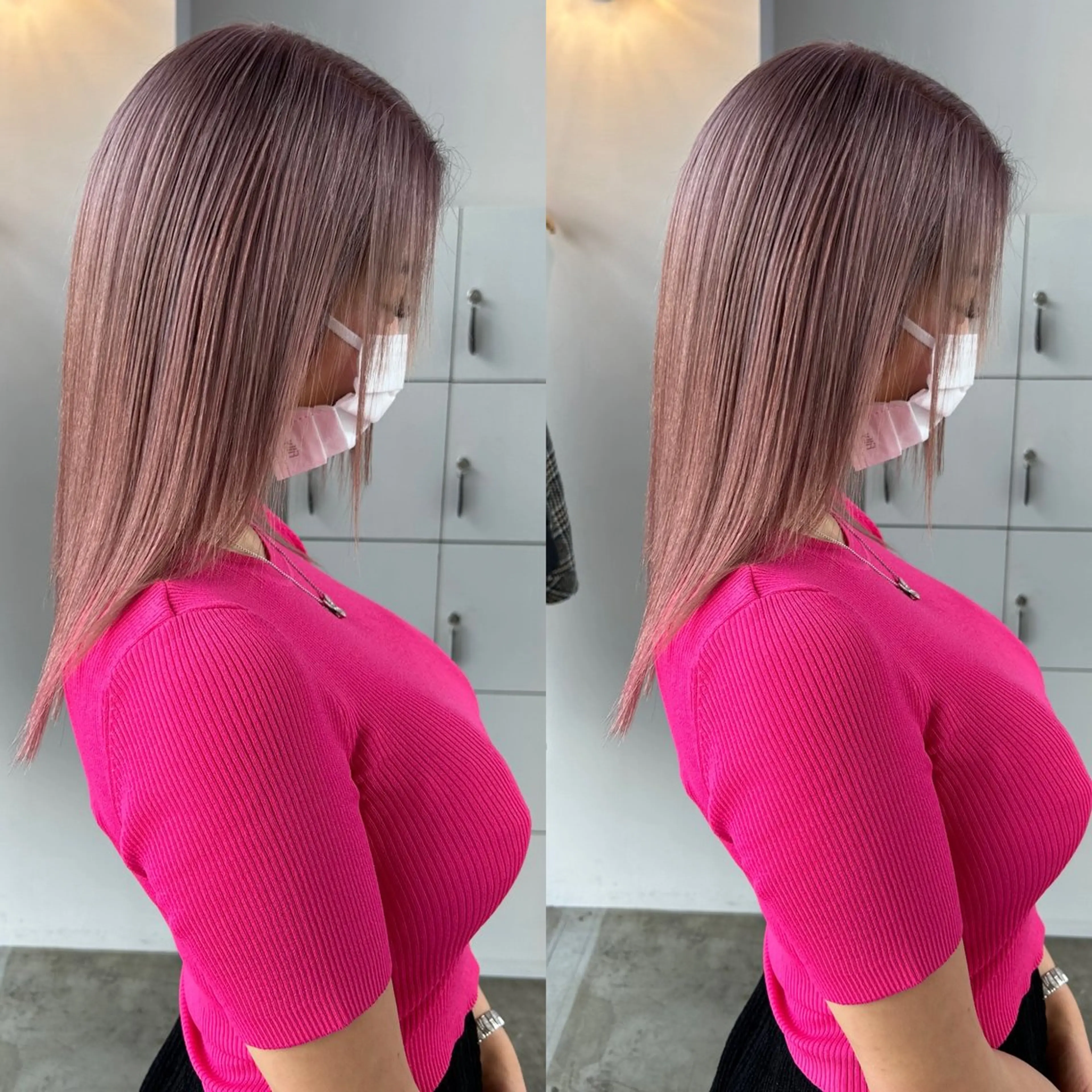 ミディアム カラー ヘアカラー トリートメント yoriダブルカラー 代表すがわらのヘアスタイル