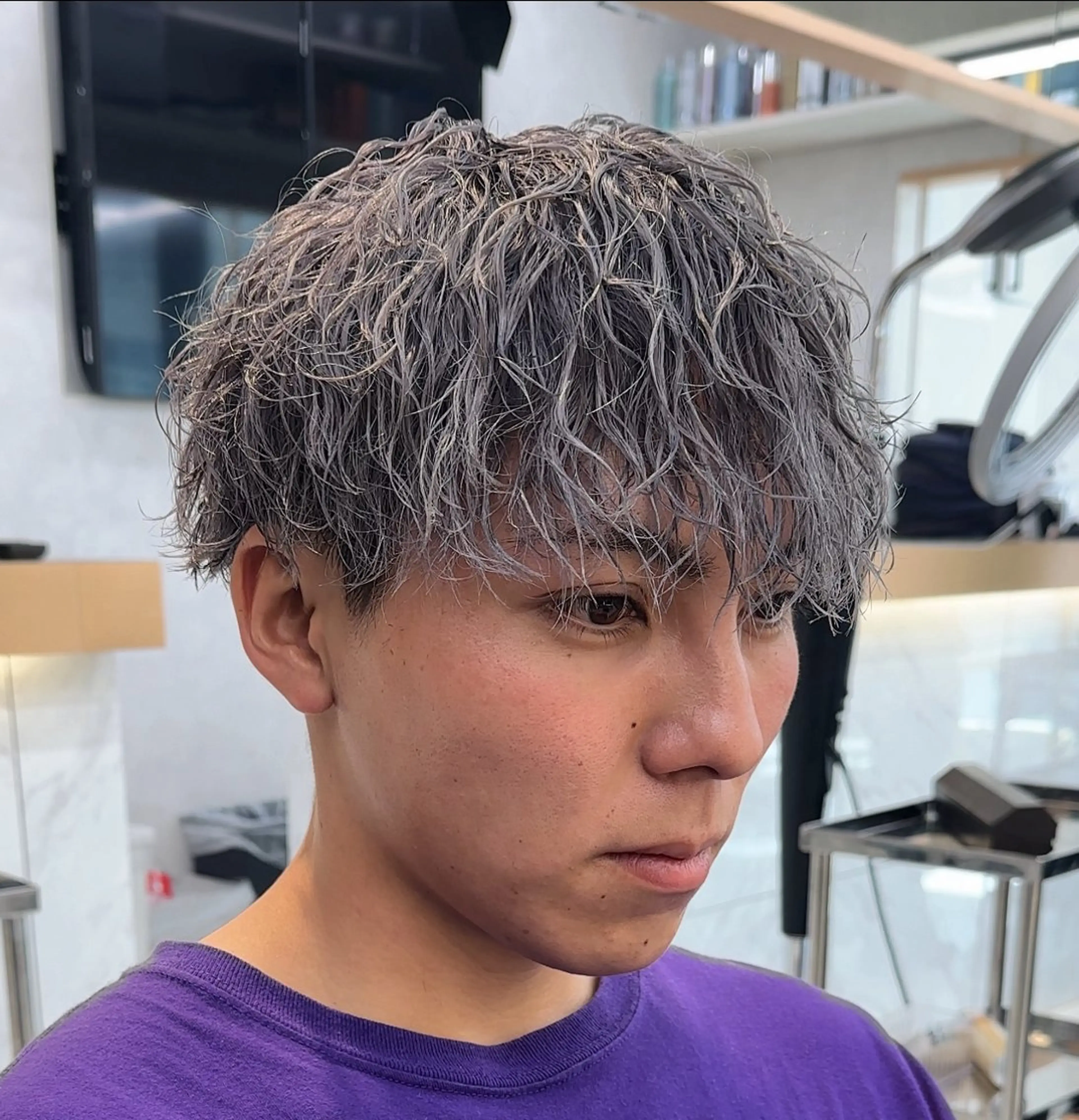 メンズ メンズブリーチ メンズハイトーン メンズパーマ 白髪ぼかし/メッシュ ハイライト/ゆうとのヘアスタイル