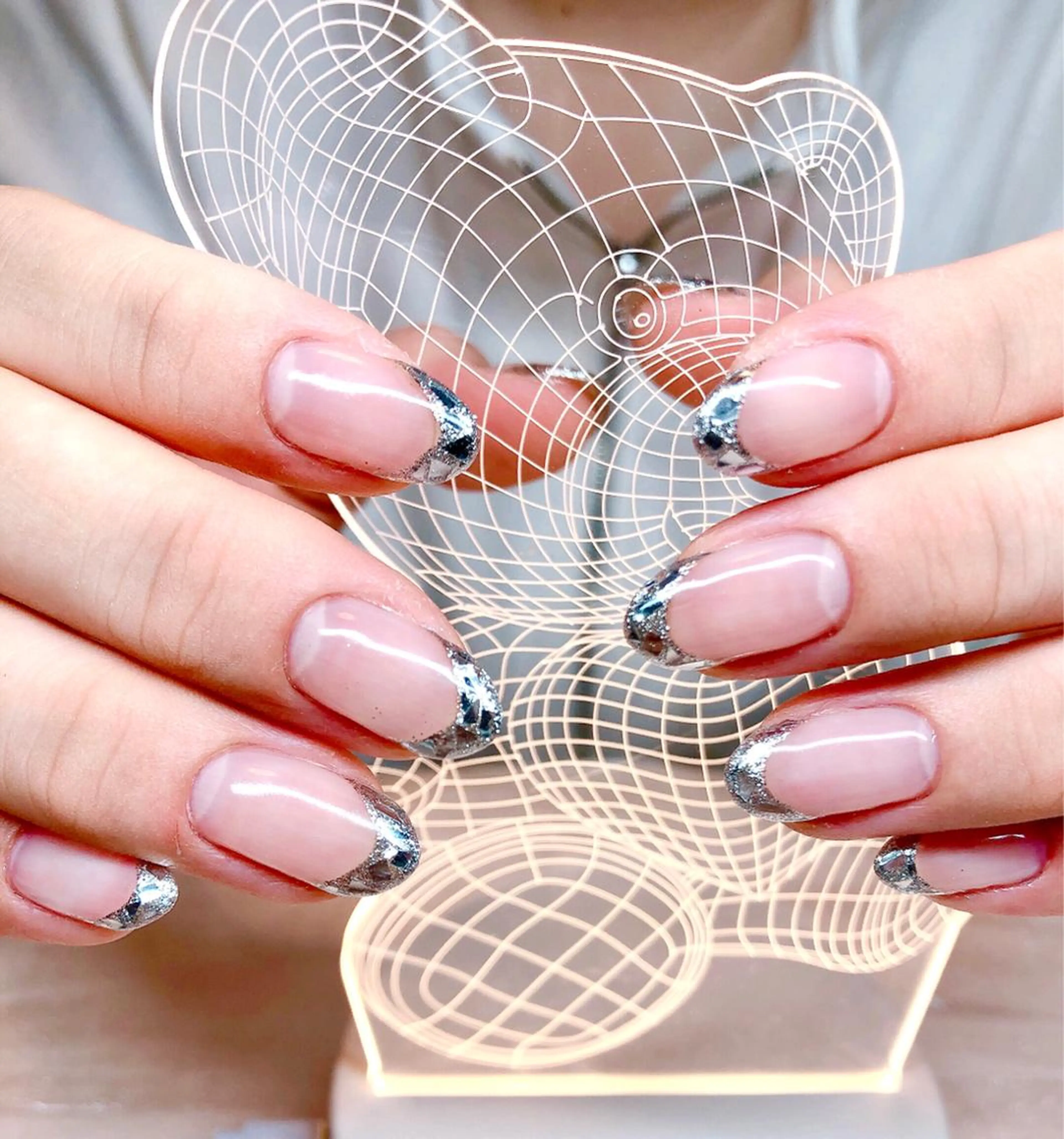 ネイル フレンチネイル ガラスフレンチ 🍭Kiara Nail🍭のネイルデザイン