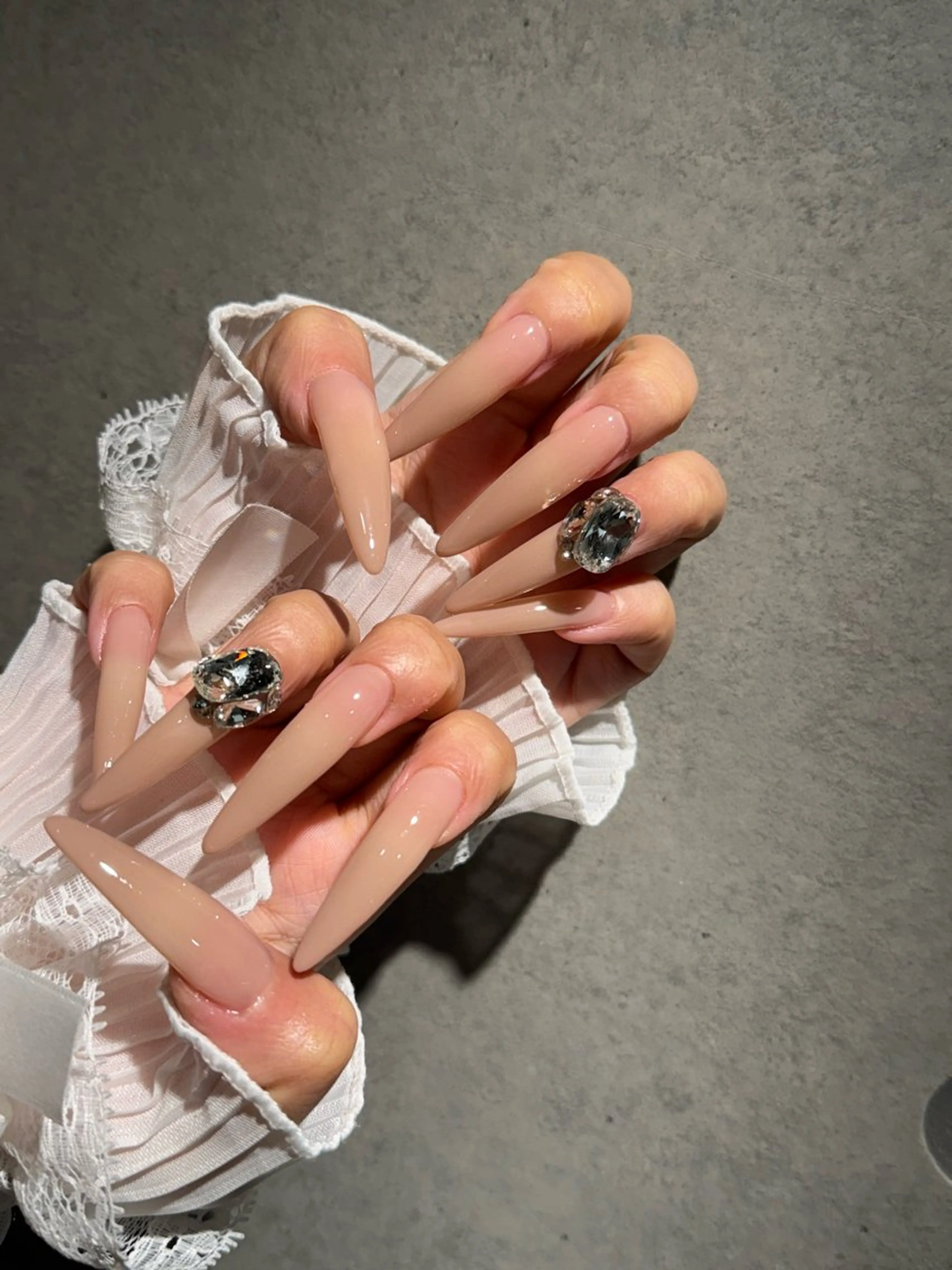 スカルプ10本長さだし◆ワンカラー➕パーツ2個¥13000の写真