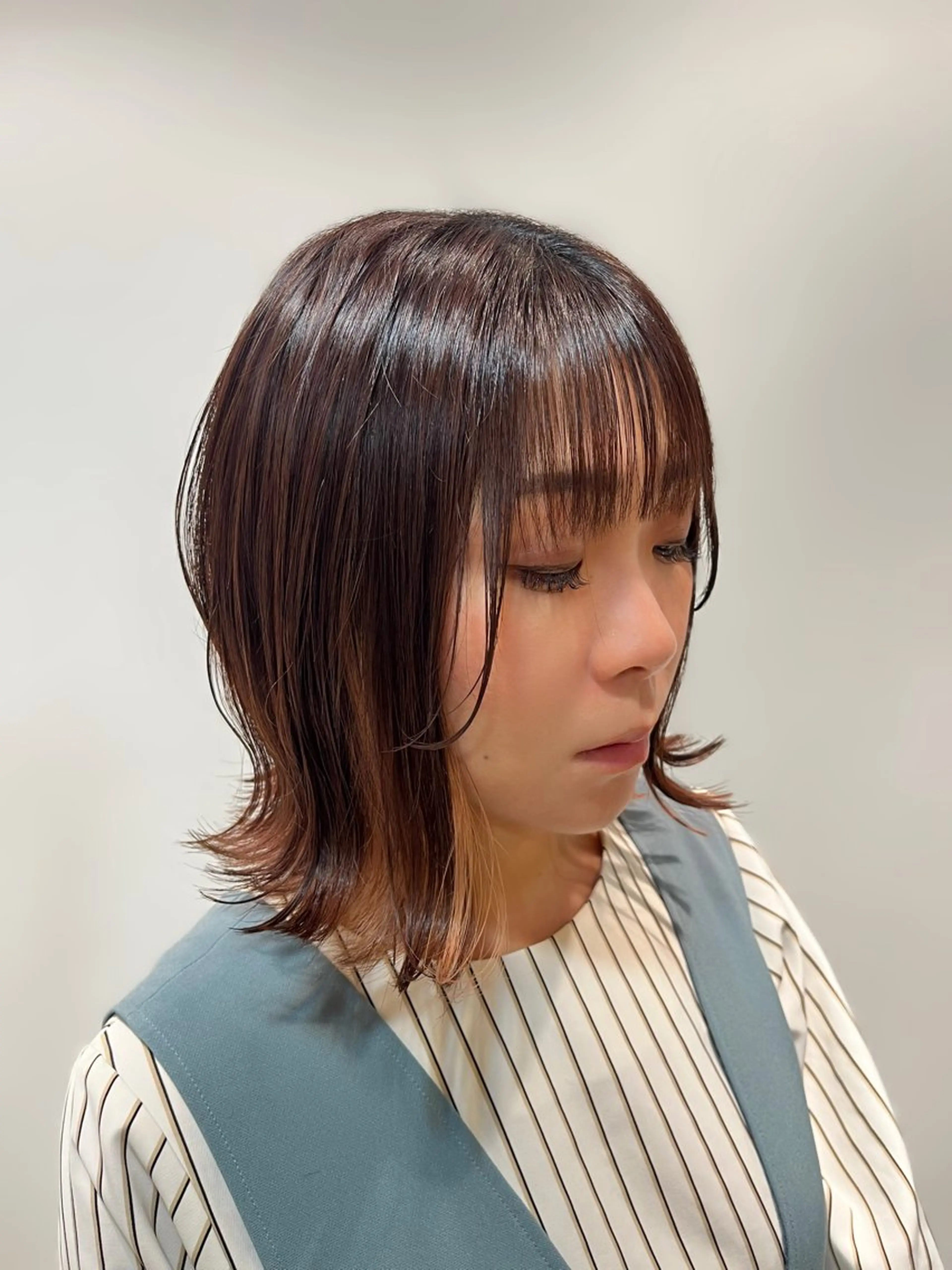 ミディアム ボブ 外ハネヘア ️ちば🩵JILLE 恵比寿 透明感カラーのヘアスタイル