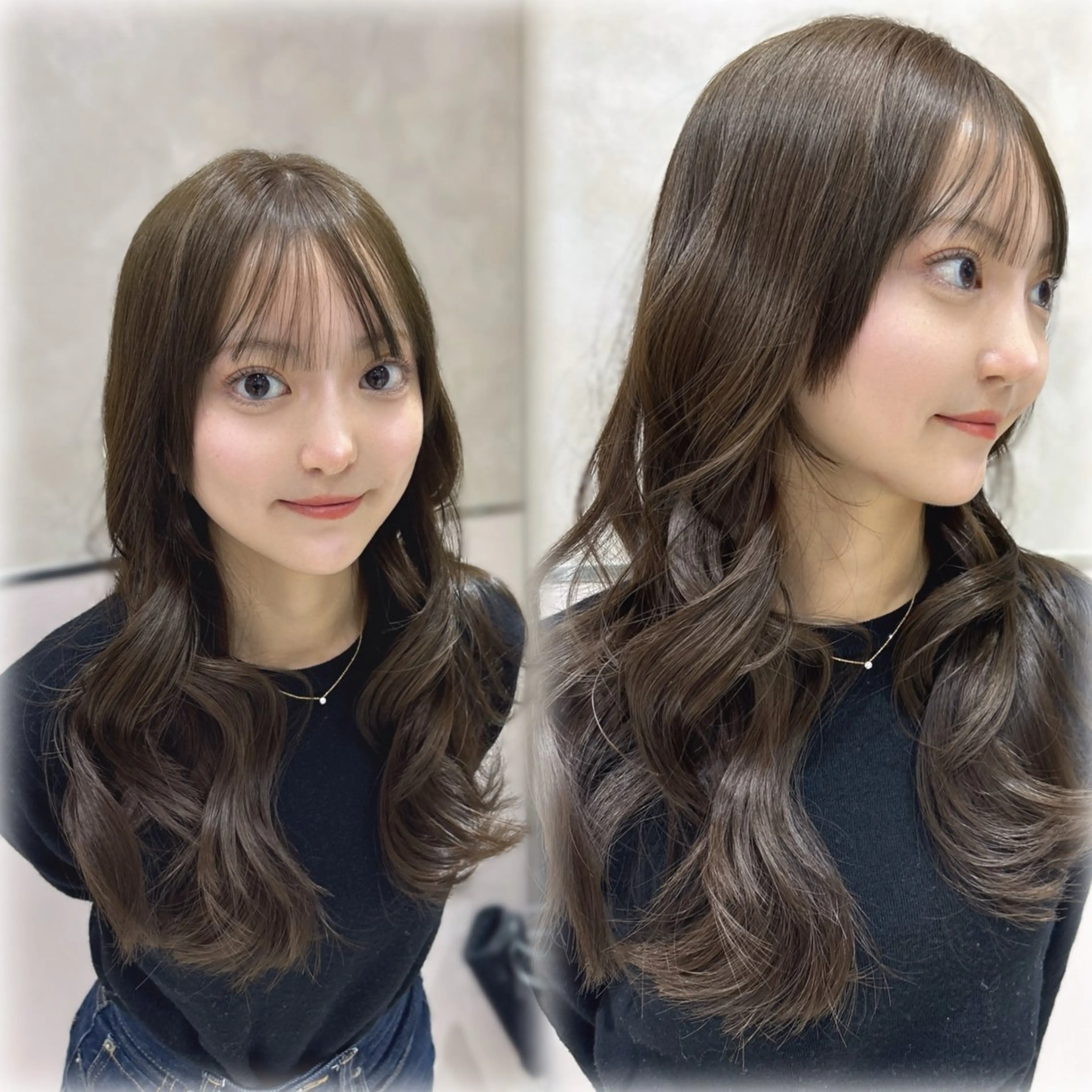 ロング カラー 透明感カラー グレージュ オリーブグレージュ オリーブグレー 銀座/レイヤー/ 透明感カラー✨りくのヘアスタイル