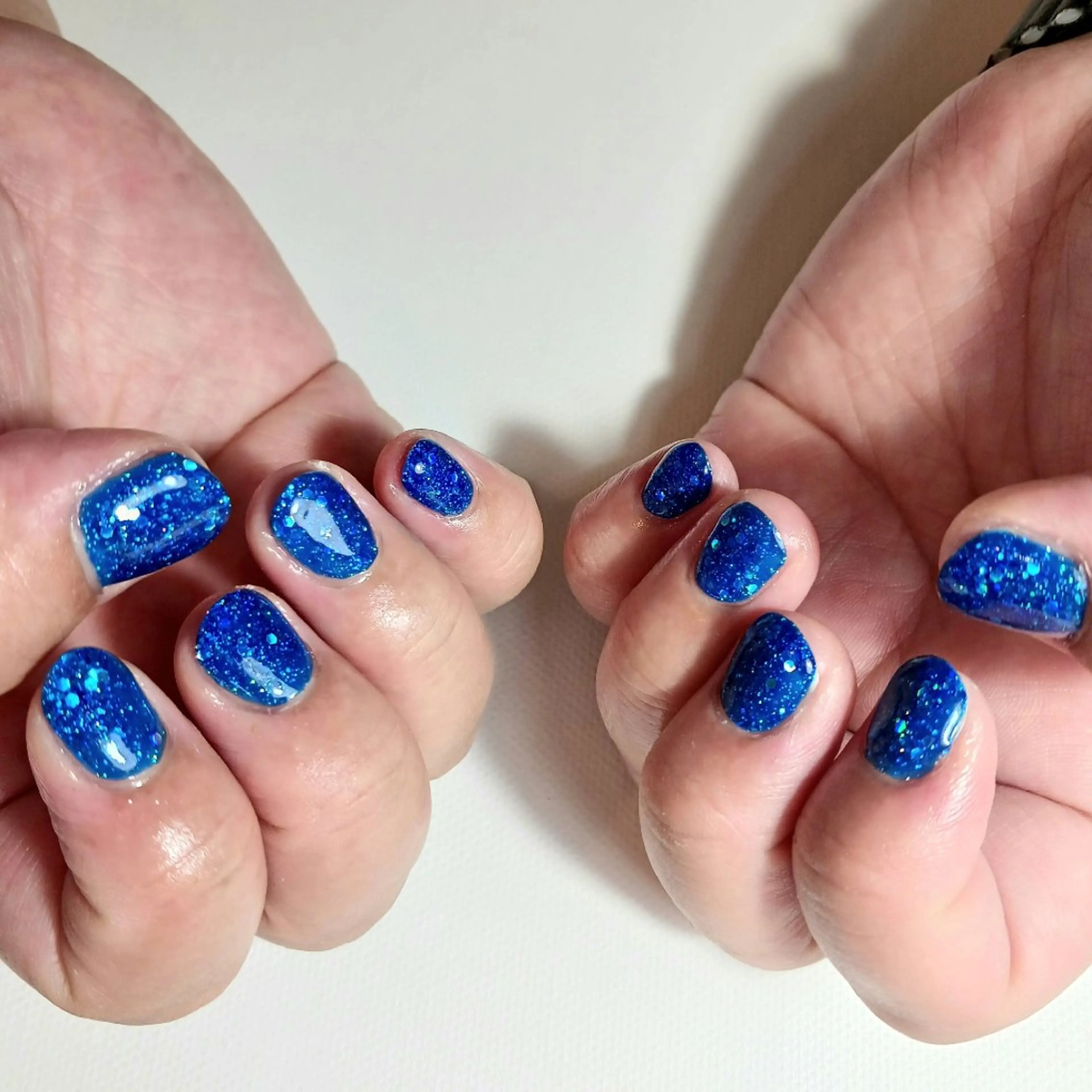ネイル ブルー ジェルネイル ラメ(グリッター) 持ち込み シンプルネイル ハンドネイル owlnail /持込みデザイン専門のネイルデザイン